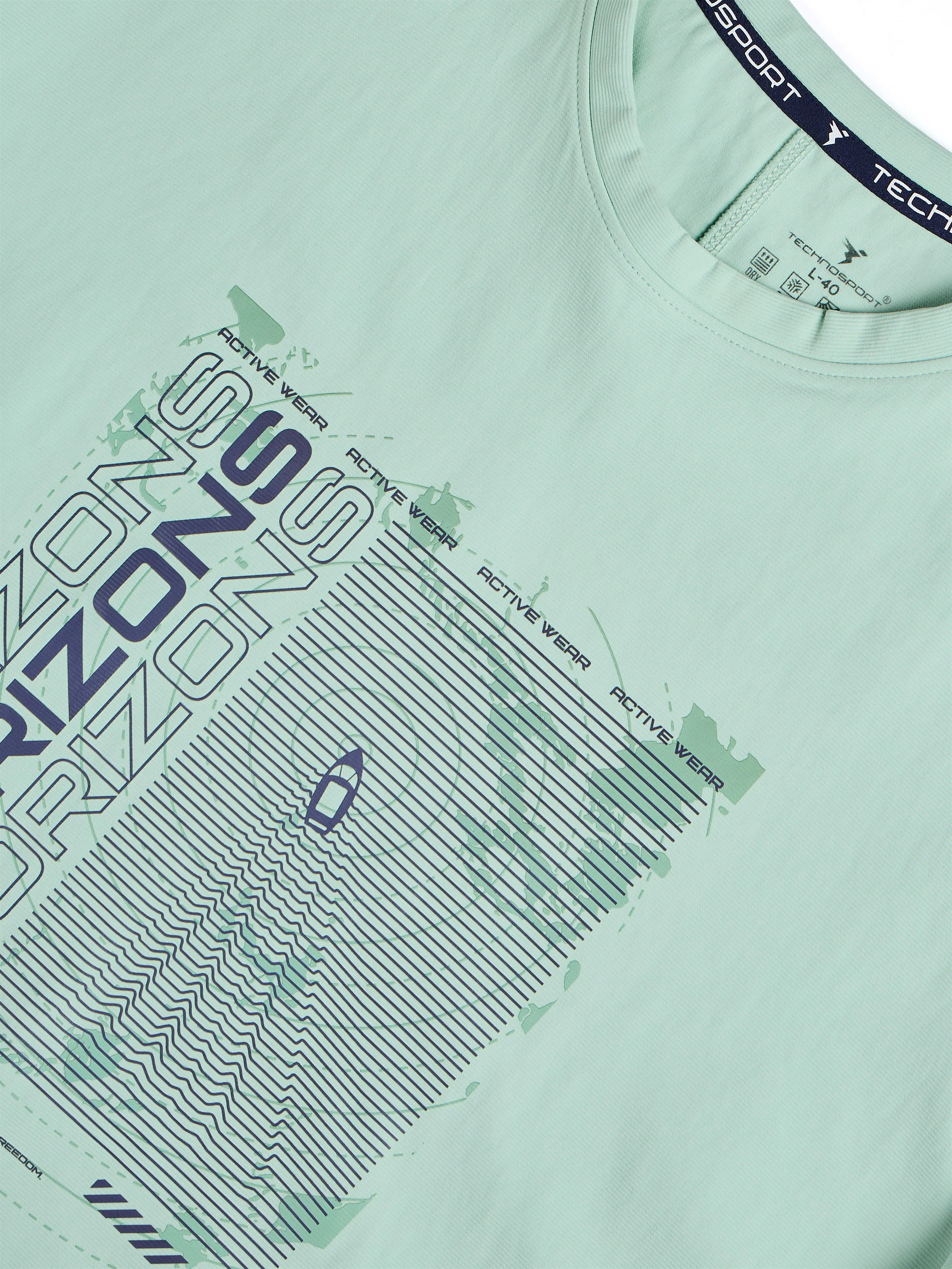 Men Printed Oversized Round Neck Sports T-shirt with ELASTO PLUS - Image 7