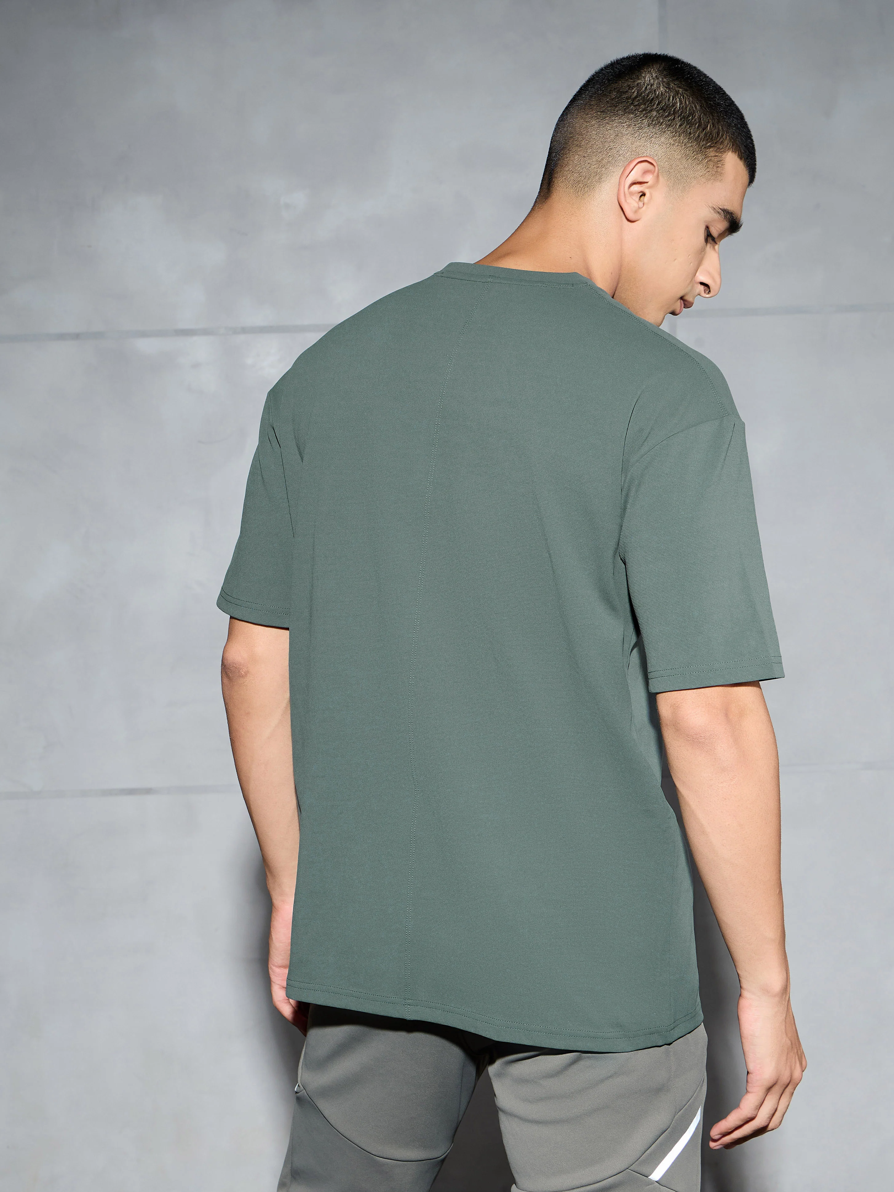 Men Printed Oversized Round Neck Sports T-shirt with ELASTO PLUS - Image 3