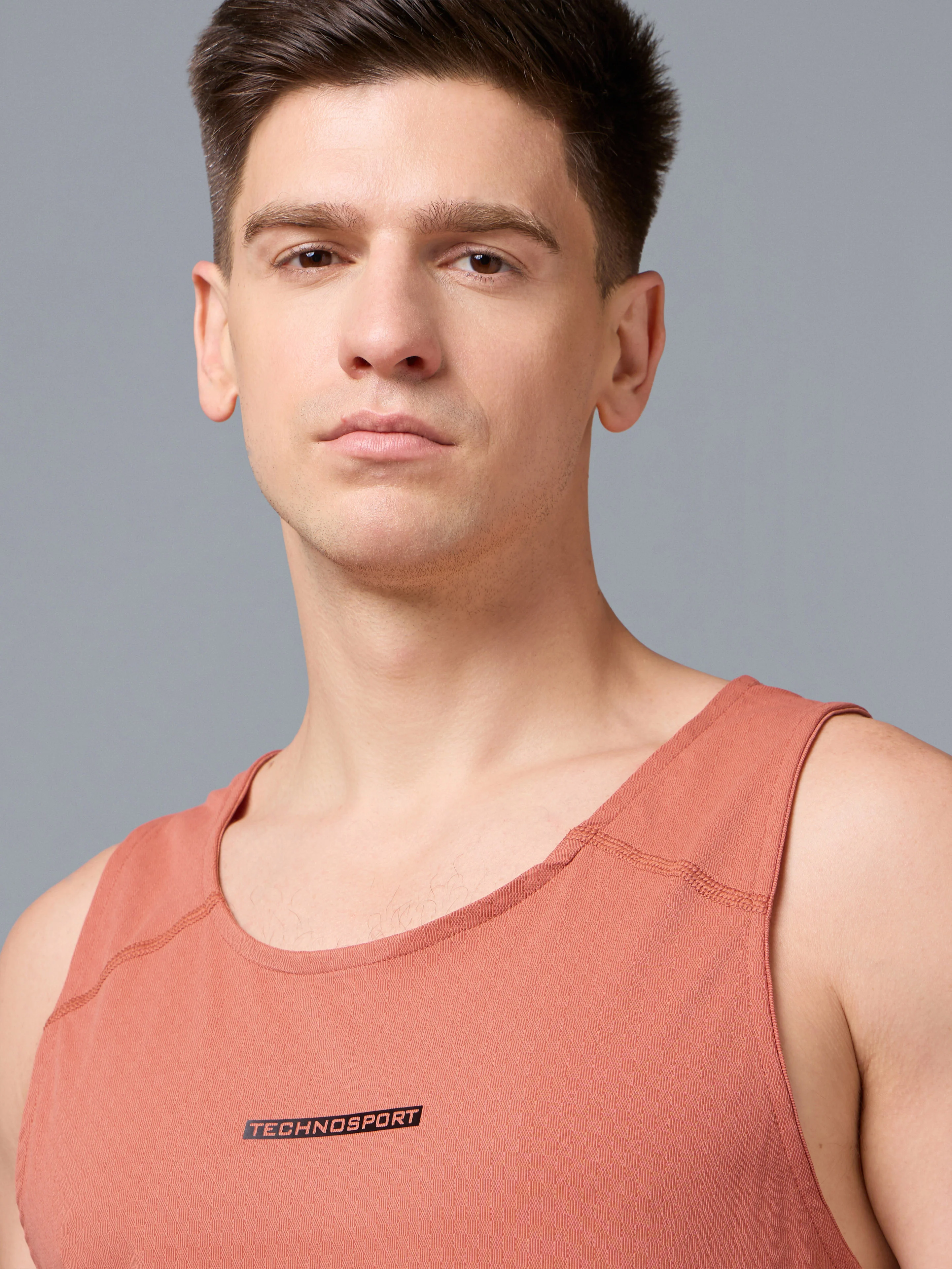 Men Jacquard Slim Fit Crew Neck Innerwear Vest with ELASTO LITE - Image 4