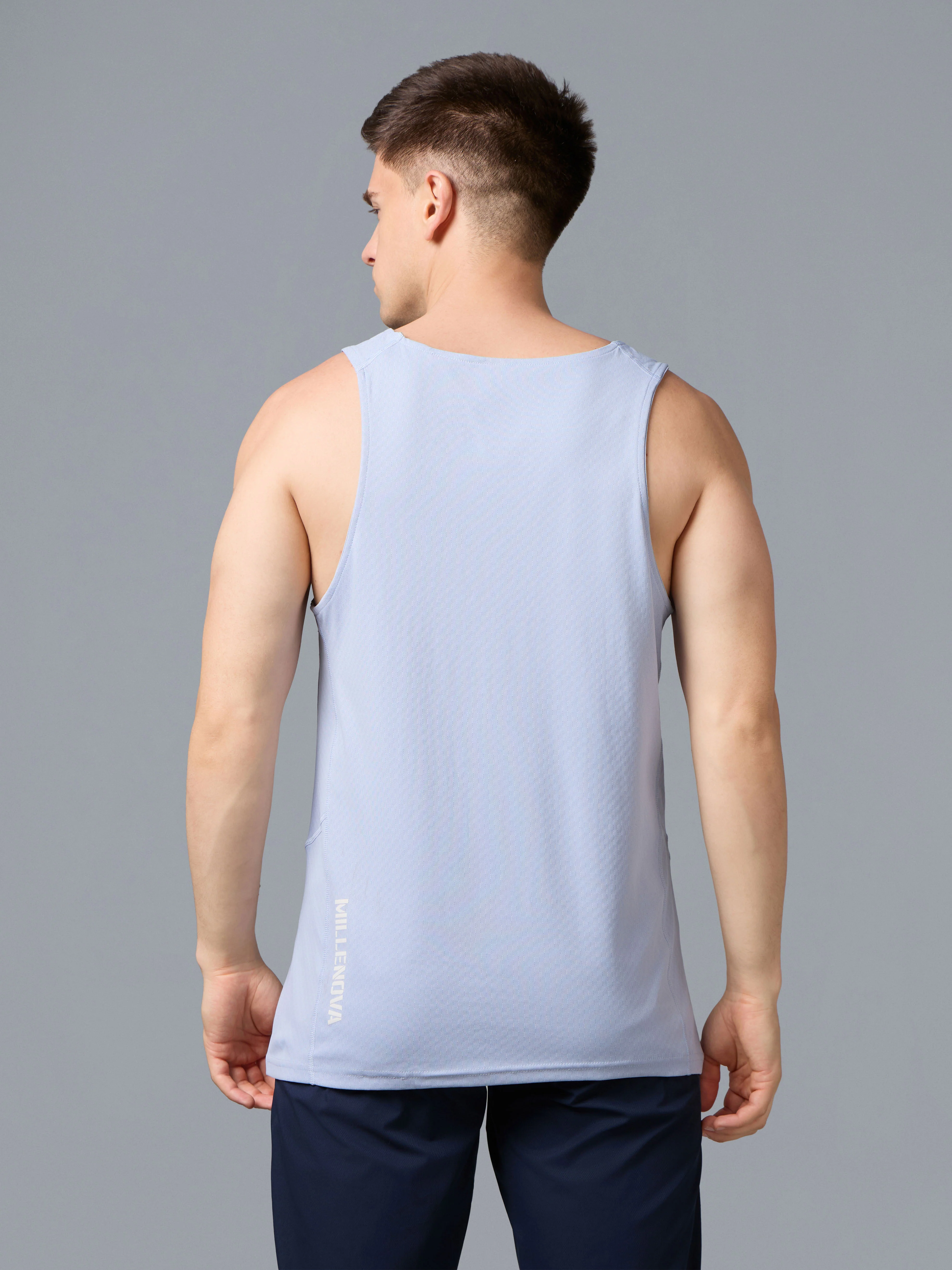 Men Jacquard Slim Fit Crew Neck Innerwear Vest with ELASTO LITE - Image 3