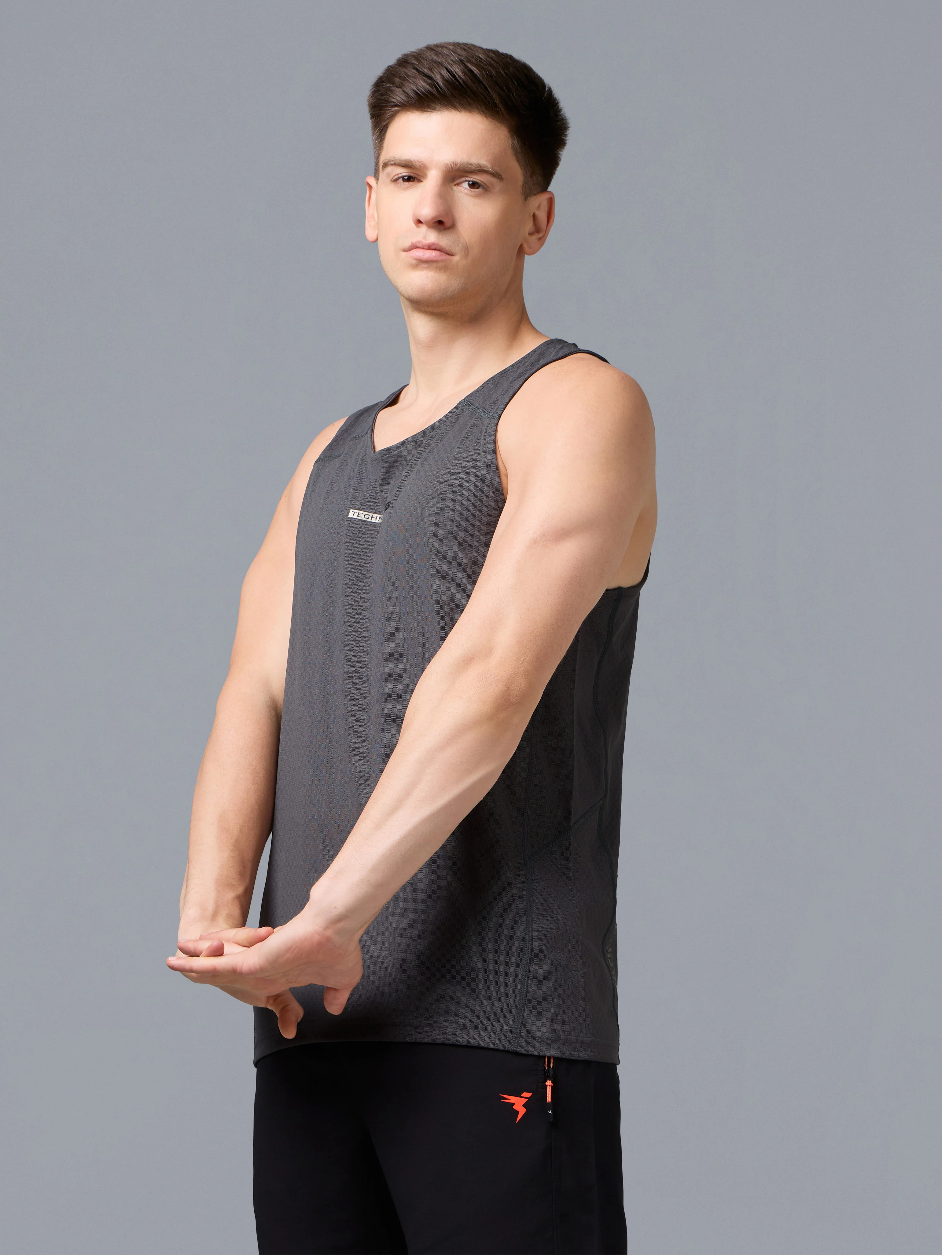 Men Jacquard Slim Fit Crew Neck Innerwear Vest with ELASTO LITE - Image 5