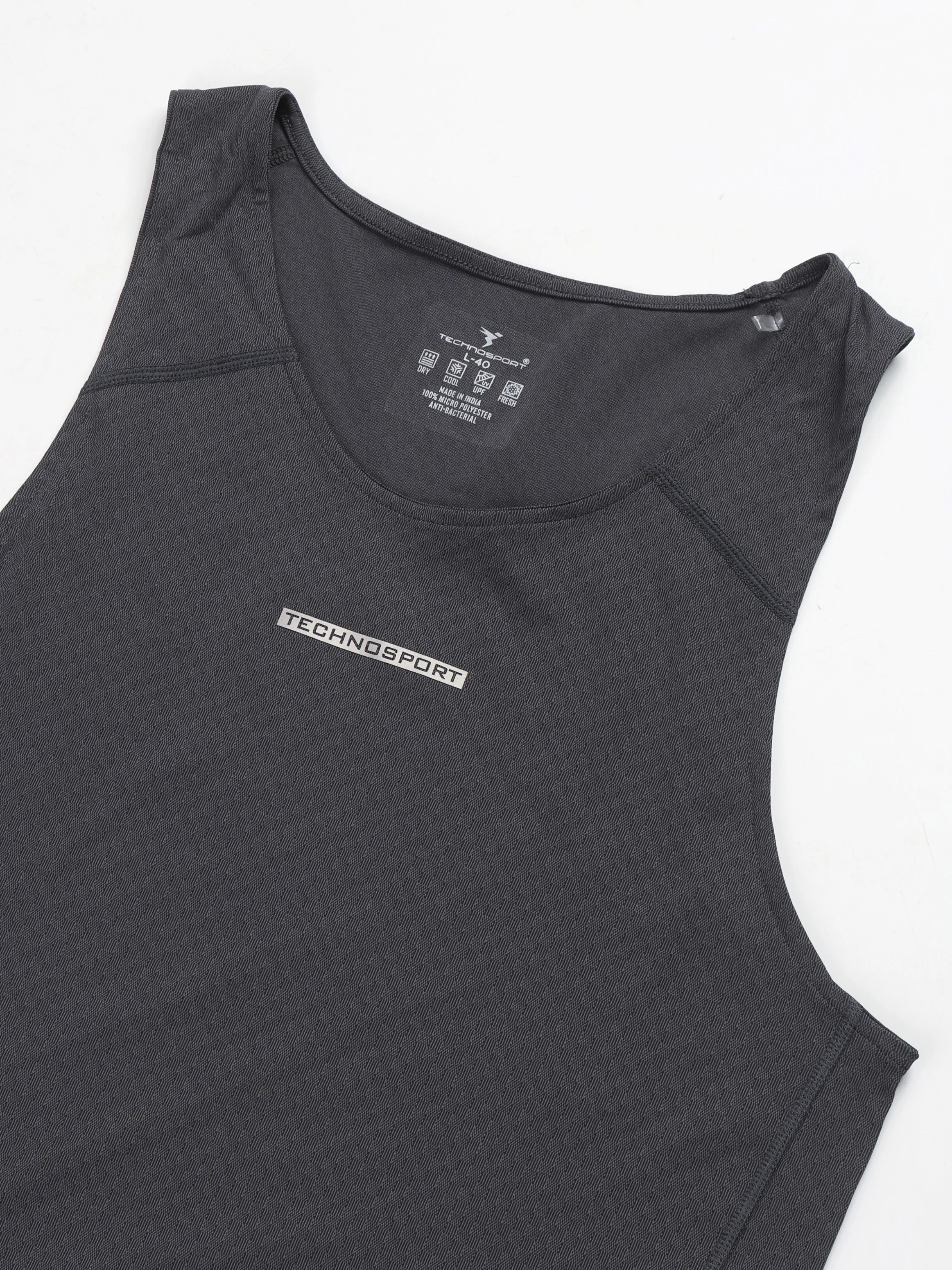 Men Jacquard Slim Fit Crew Neck Innerwear Vest with ELASTO LITE - Image 7