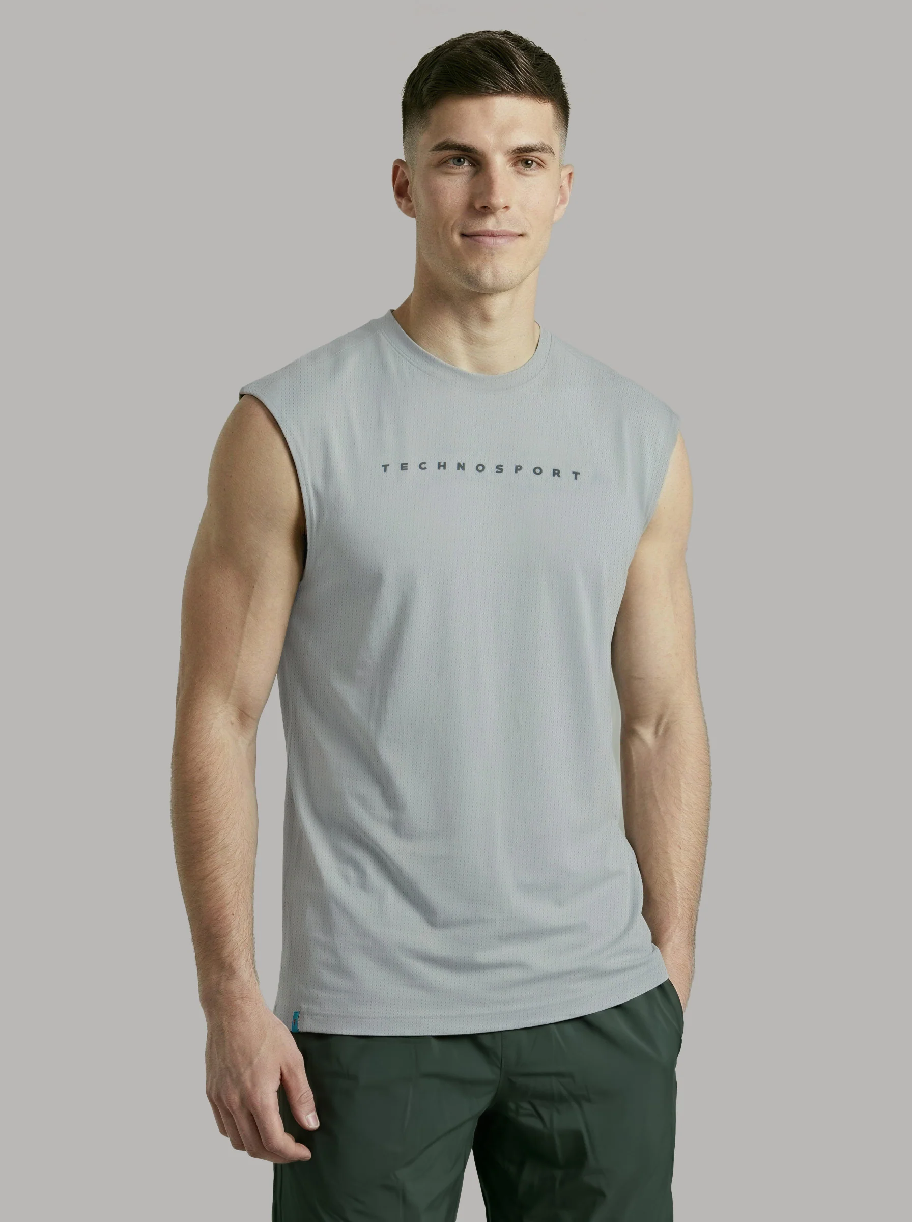 Men Jacquard Slim Fit Crew Neck Innerwear Vest with VENTMESH - Image 2