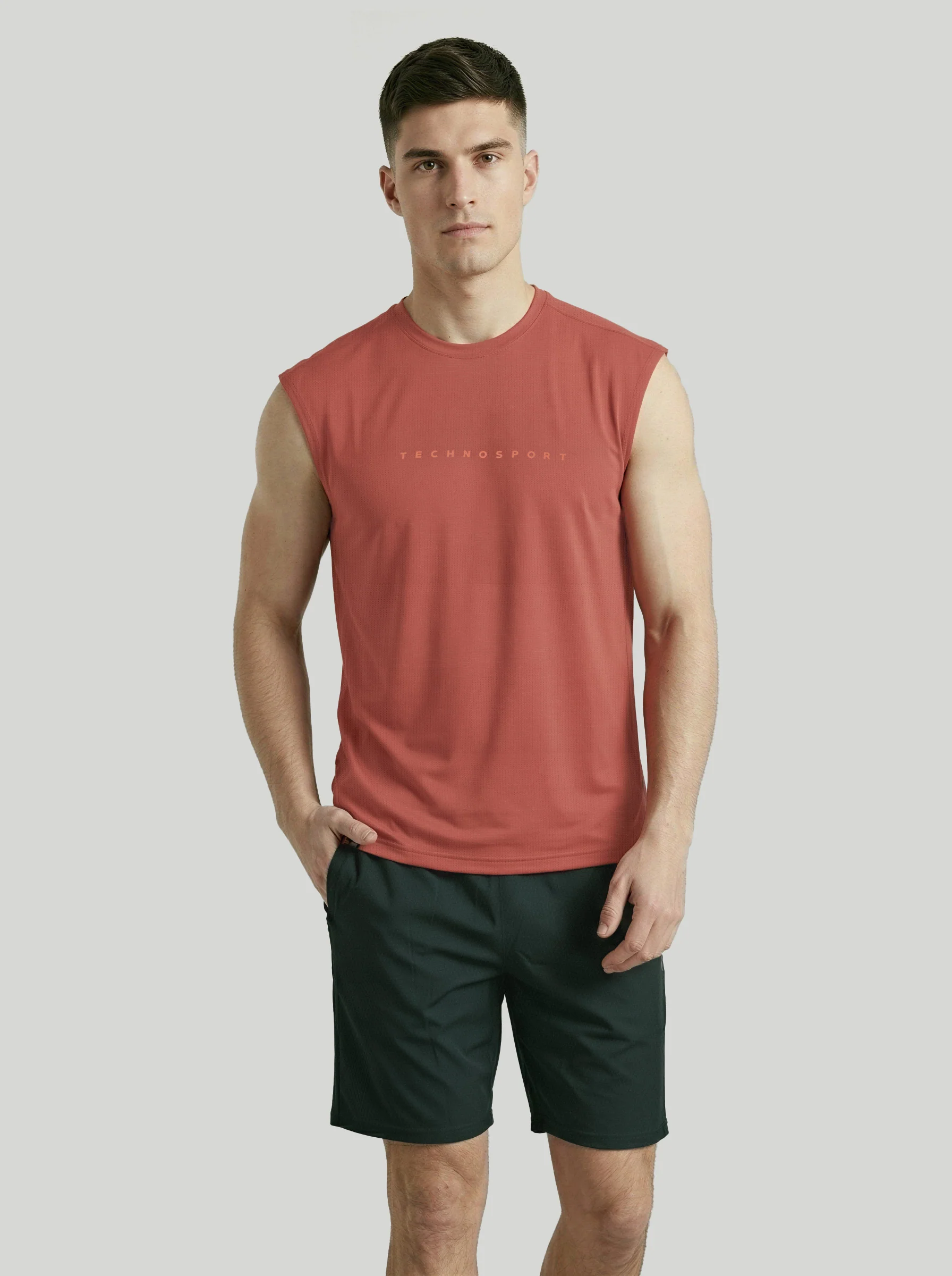 Men Jacquard Slim Fit Crew Neck Innerwear Vest with VENTMESH