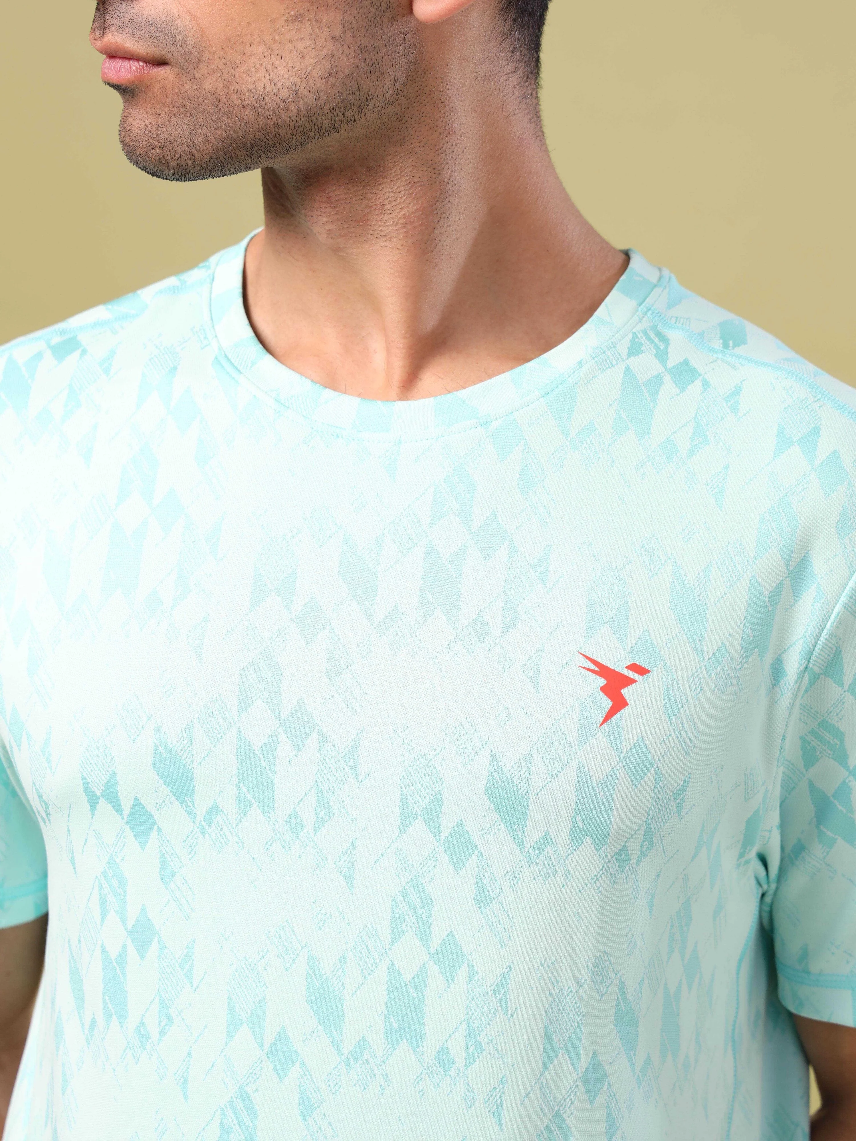 Men Jacquard Slim Fit Crew Neck T-shirt with DOUBLE COOL - Image 6
