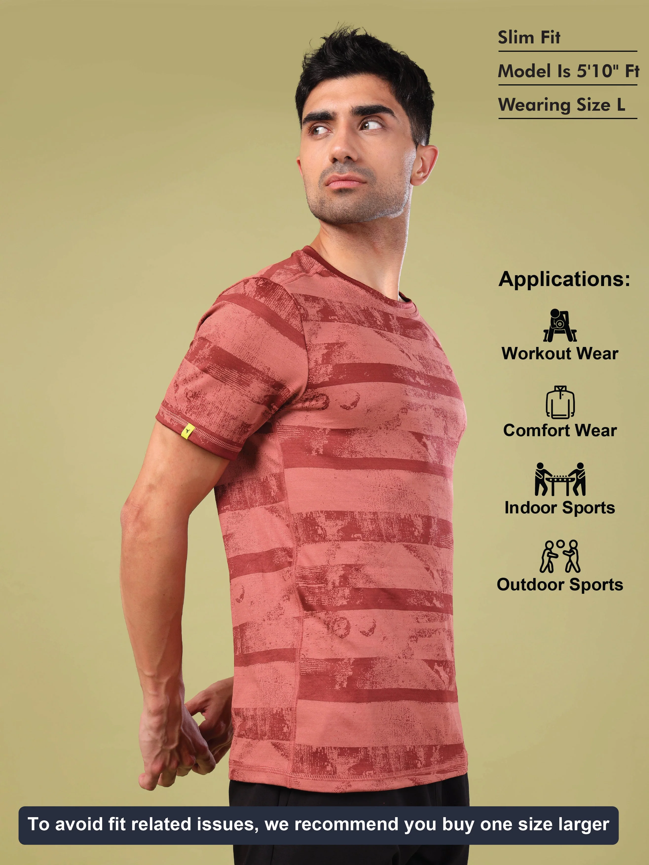 Men Jacquard Slim Fit Crew Neck T-shirt with DOUBLE COOL - Image 5