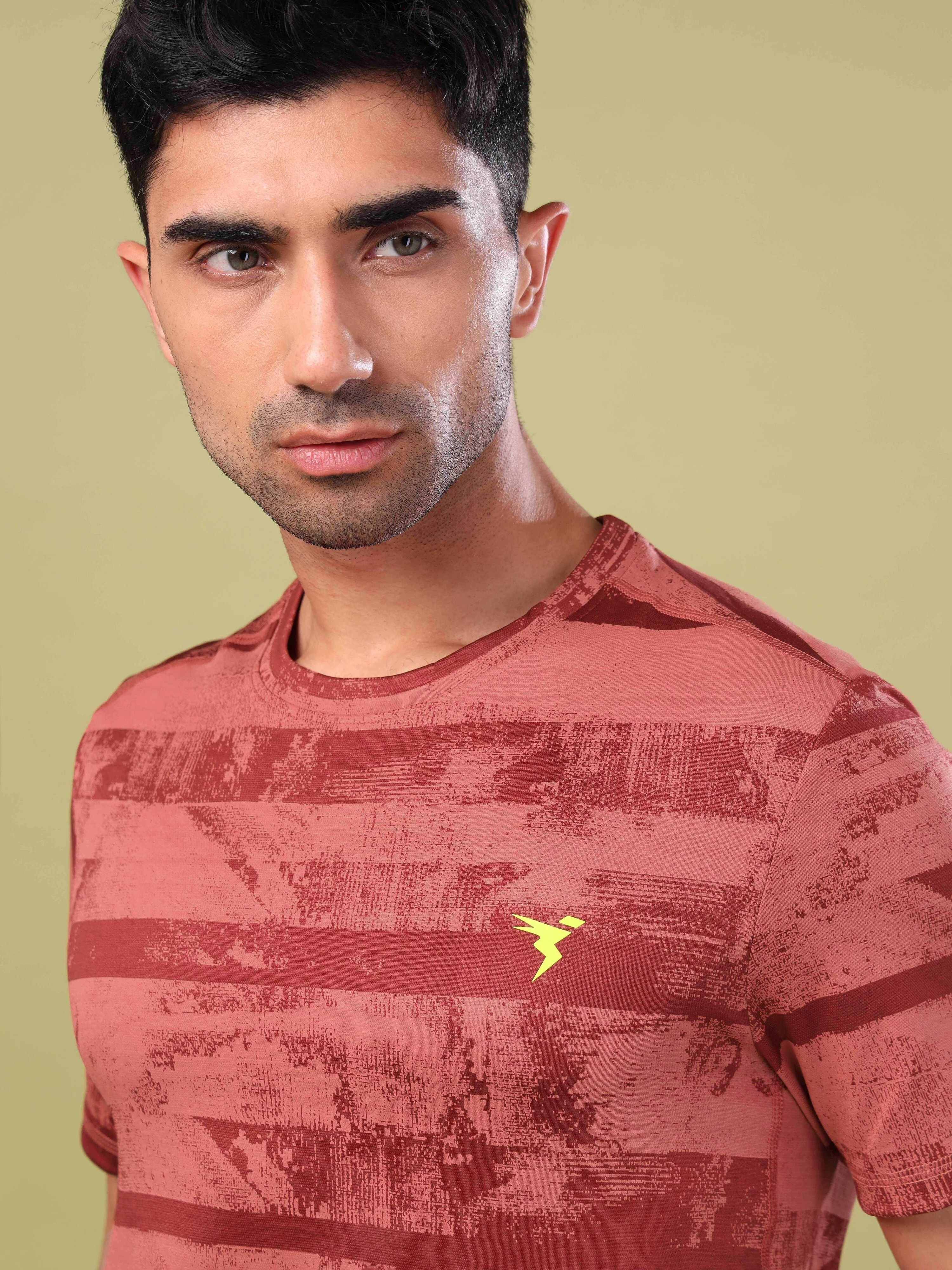 Men Jacquard Slim Fit Crew Neck T-shirt with DOUBLE COOL - Image 6
