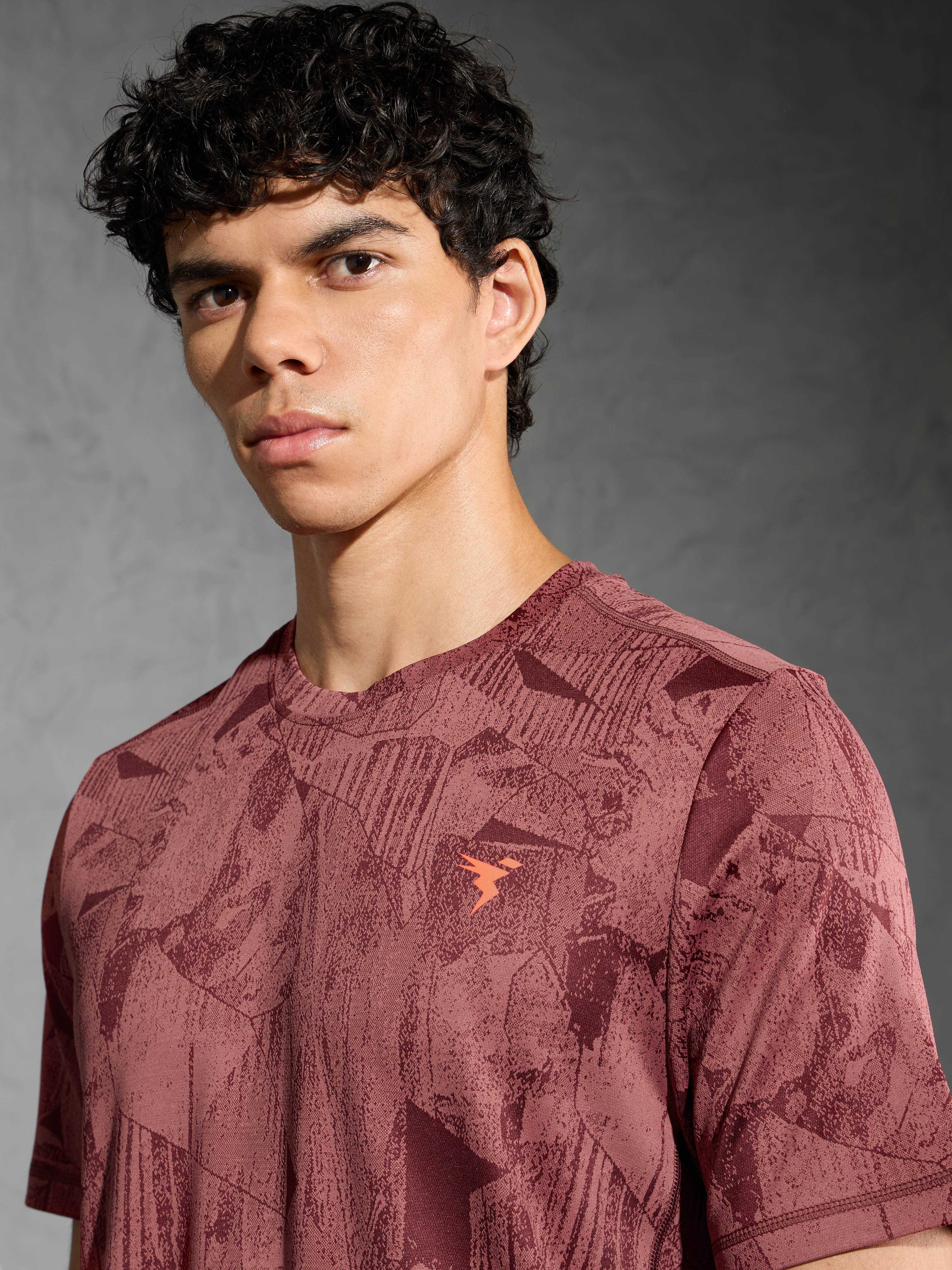 Men Jacquard Slim Fit Crew Neck T-shirt with DOUBLE COOL - Image 6