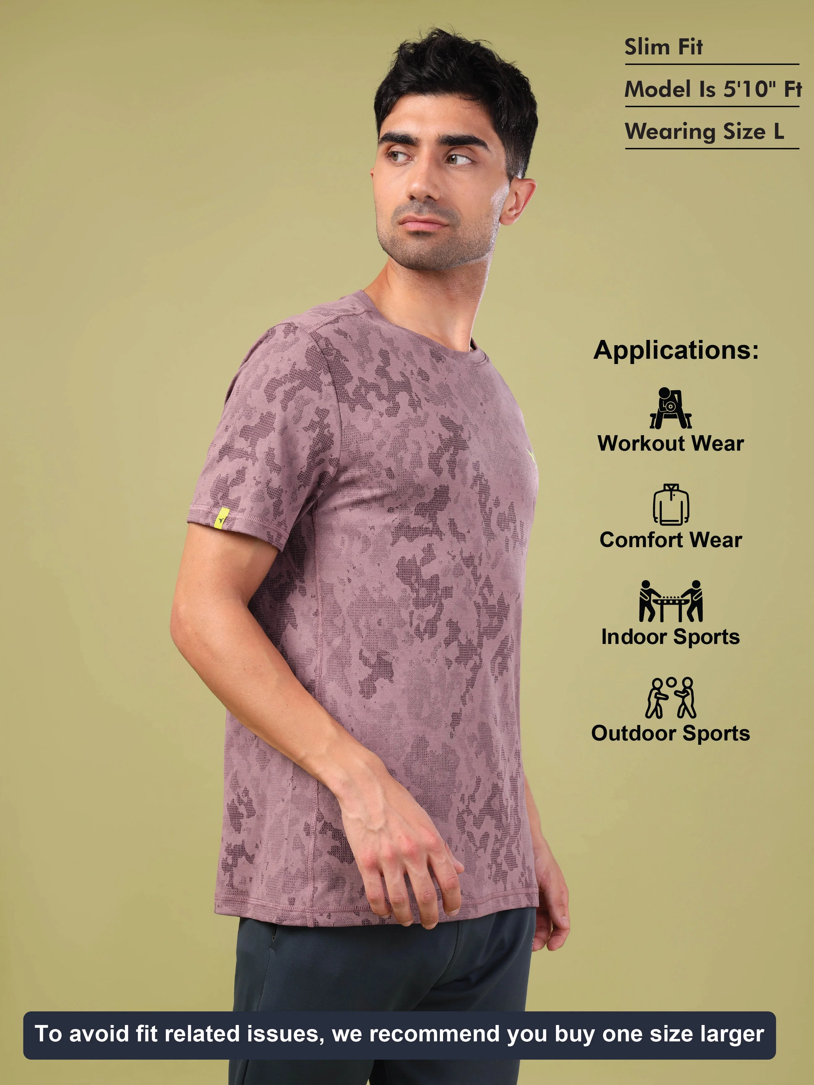 Men Jacquard Slim Fit Crew Neck T-shirt with DOUBLE COOL - Image 5