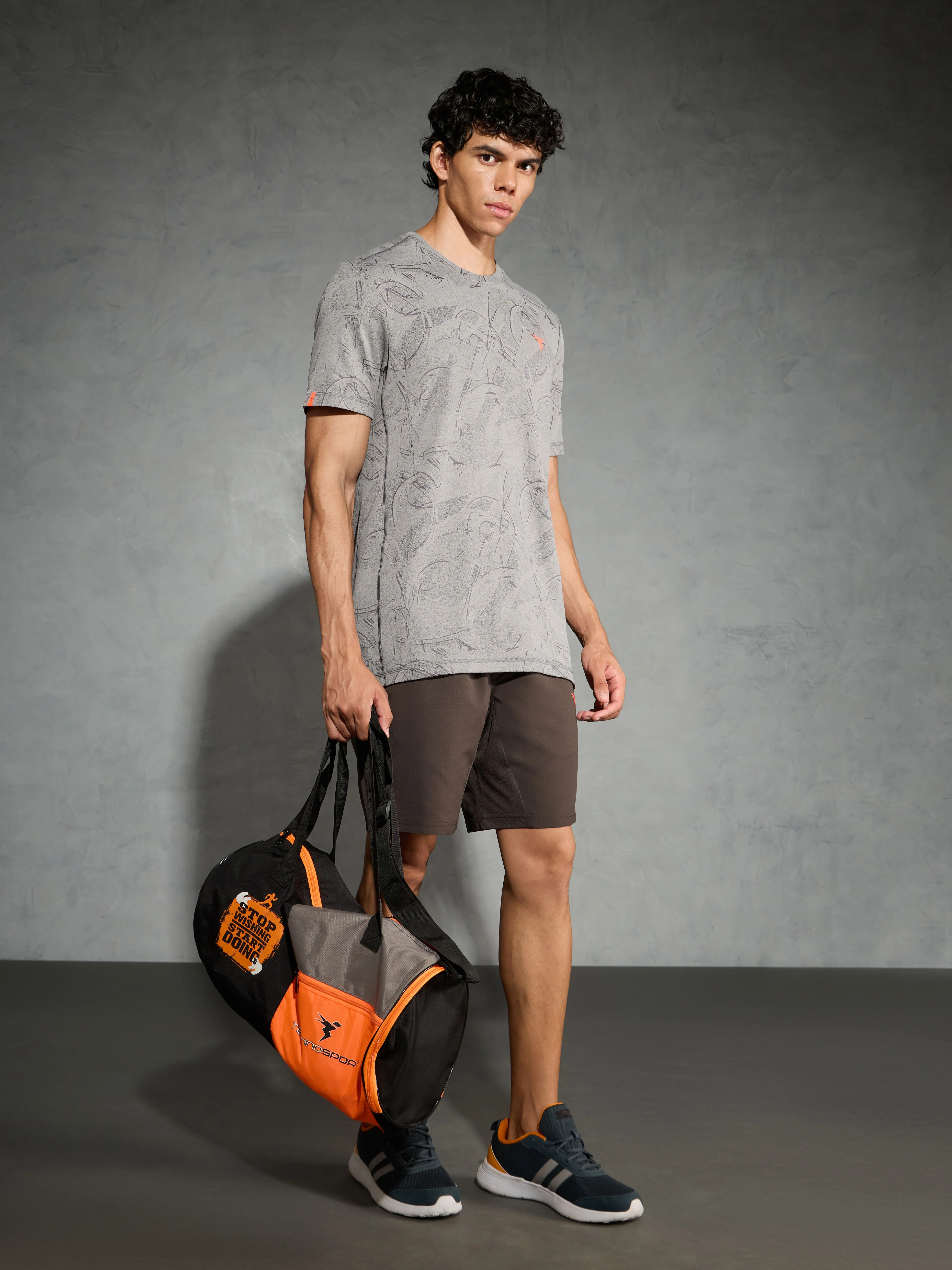 Men Jacquard Slim Fit Crew Neck T-shirt with DOUBLE COOL - Image 5