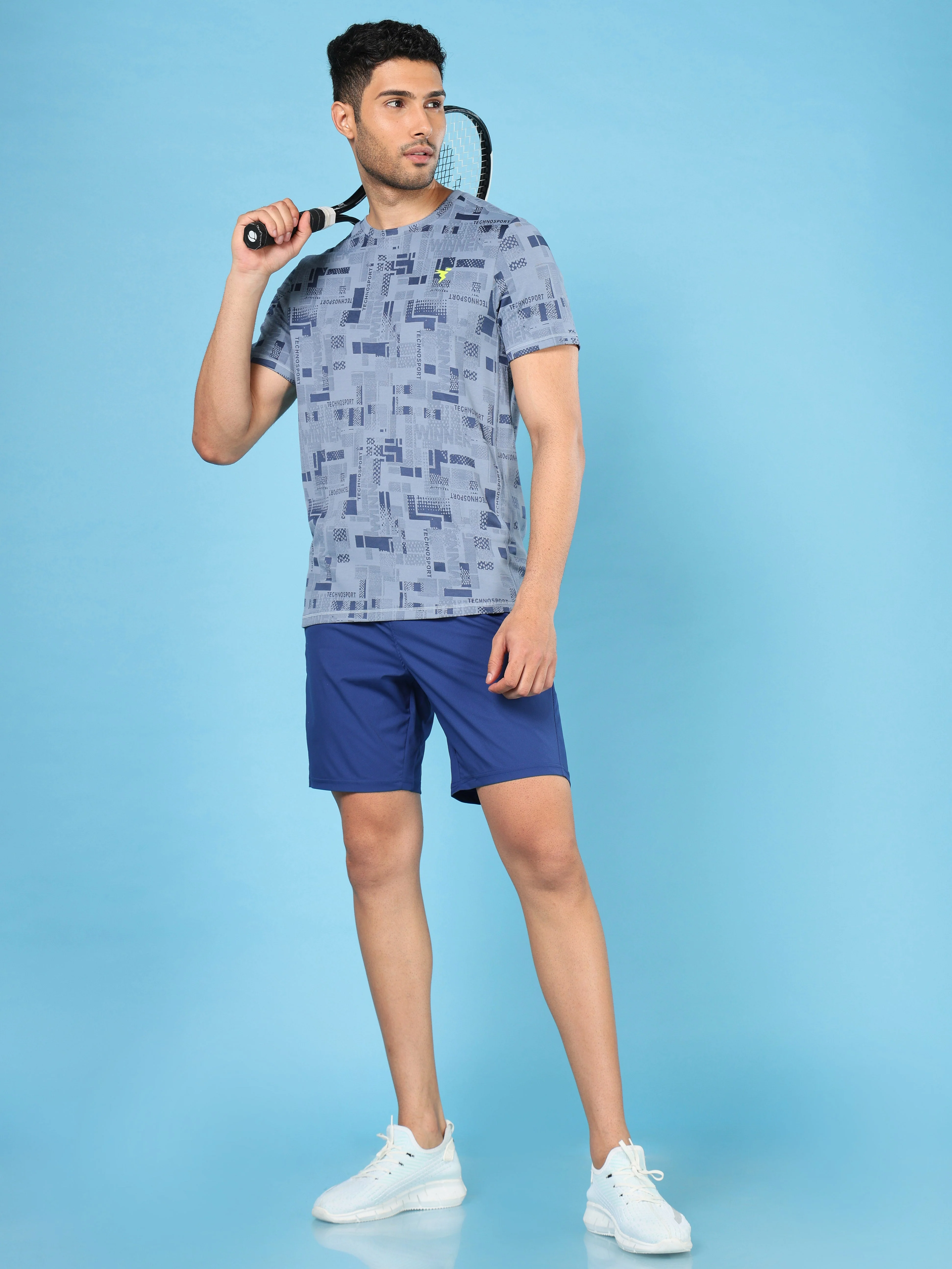 Men Jacquard Slim Fit Crew Neck T-shirt with DOUBLE COOL - Image 6