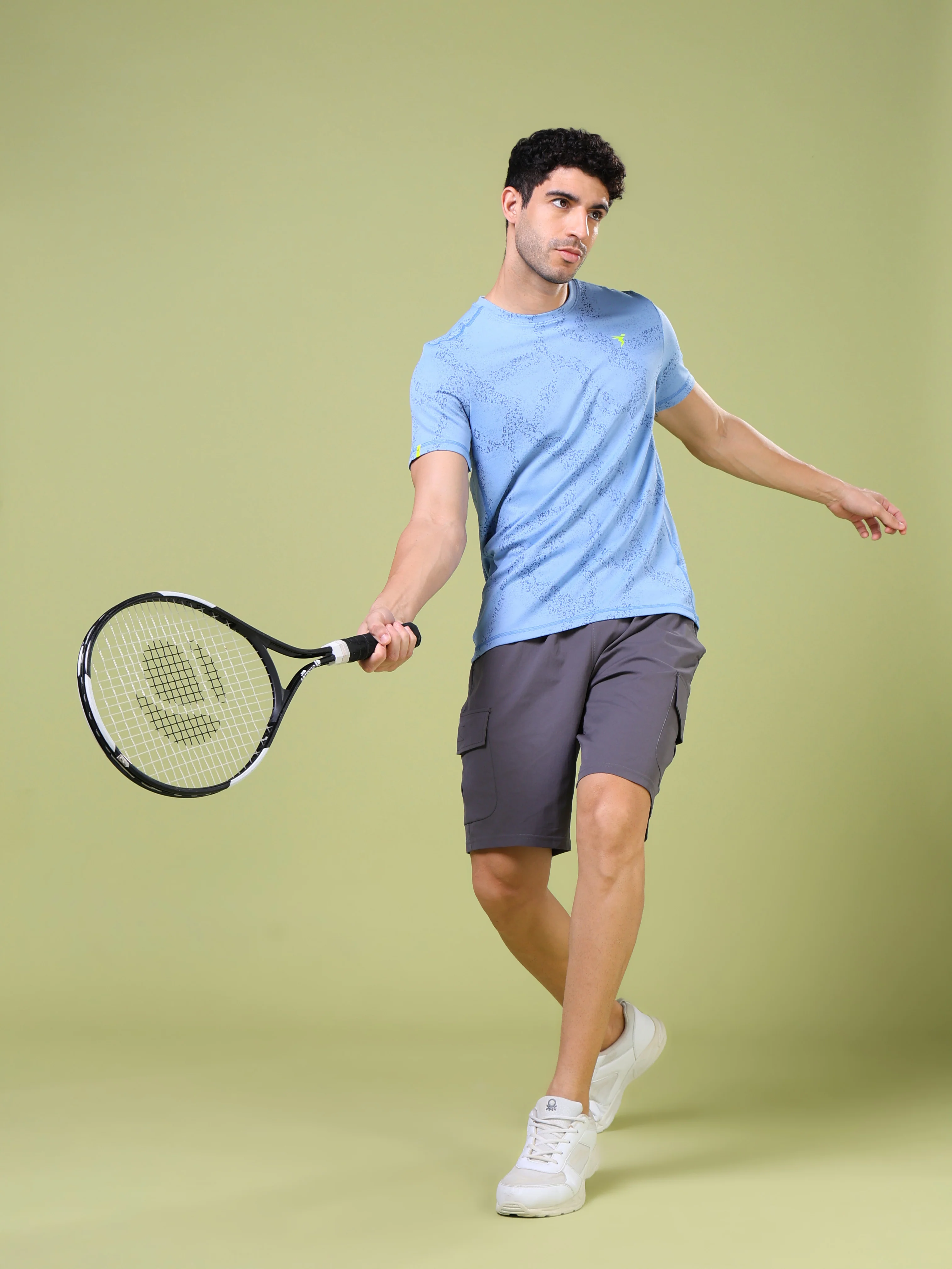 Men Jacquard Slim Fit Crew Neck T-shirt with DOUBLE COOL - Image 8