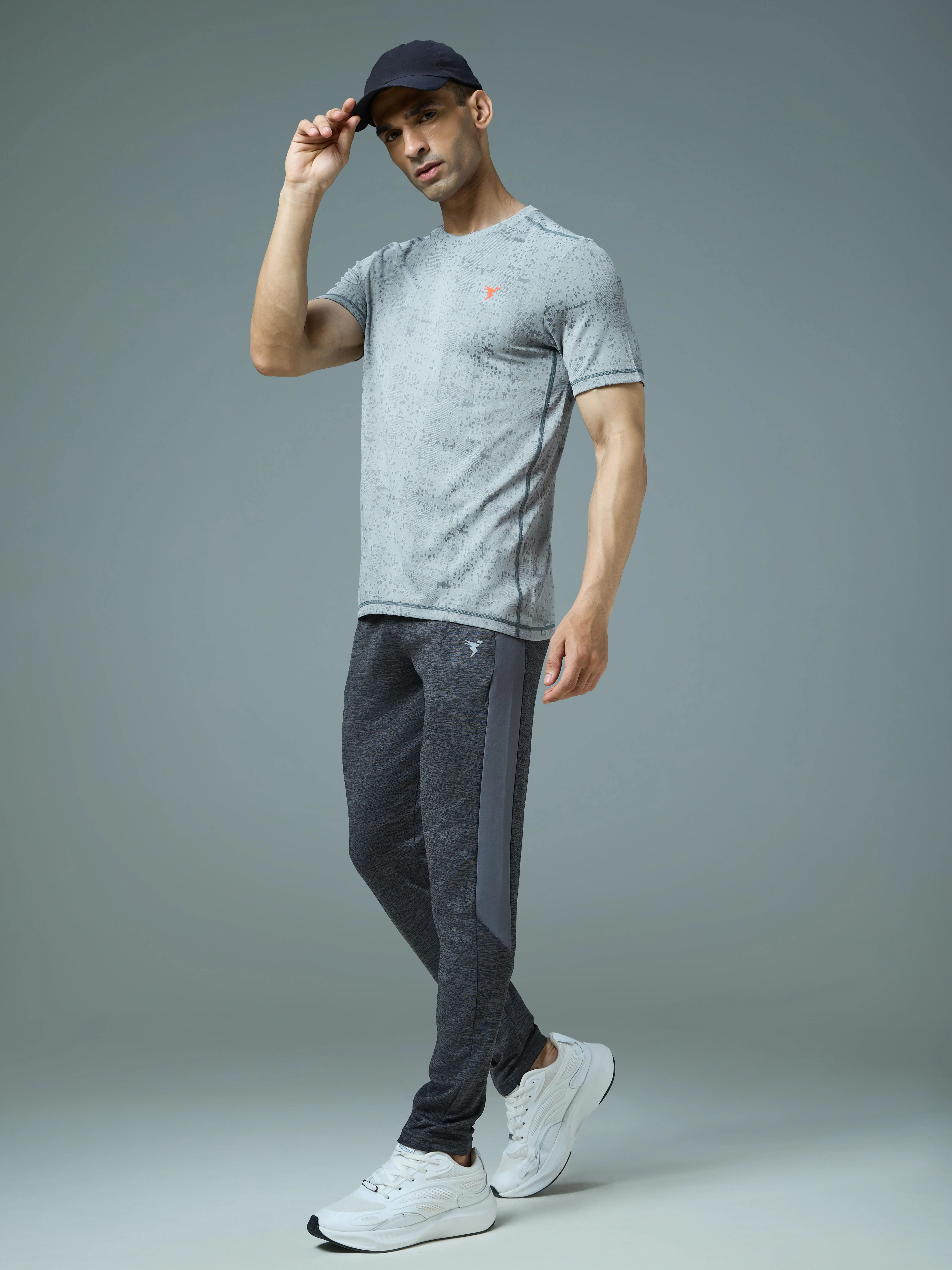Men Jacquard Slim Fit Crew Neck T-shirt with DOUBLE COOL - Image 5