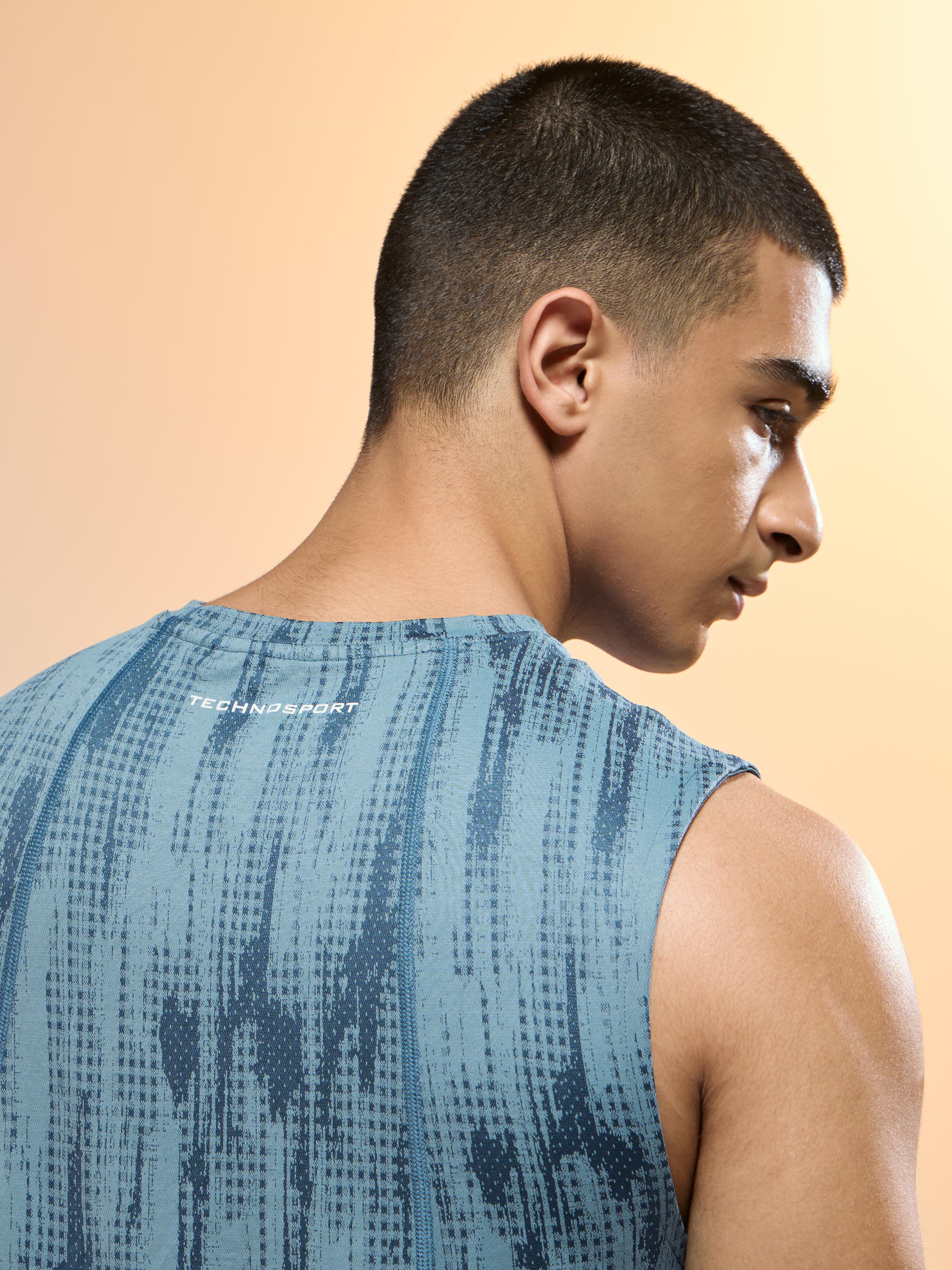 Men Jacquard Slim Fit Round Neck Sports Innerwear Vest with DOUBLE COOL - Image 7