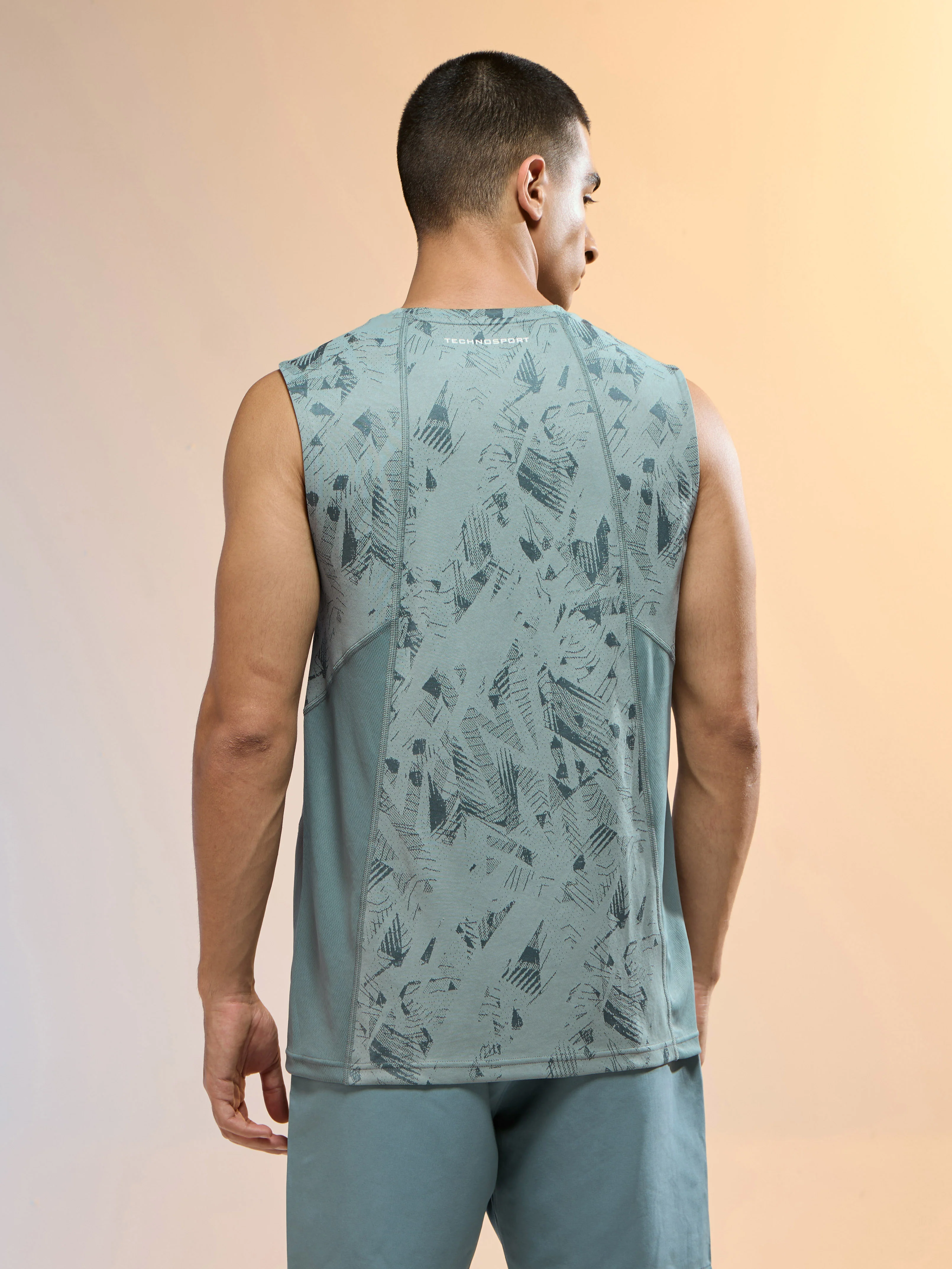 Men Jacquard Slim Fit Round Neck Sports Innerwear Vest with DOUBLE COOL - Image 2
