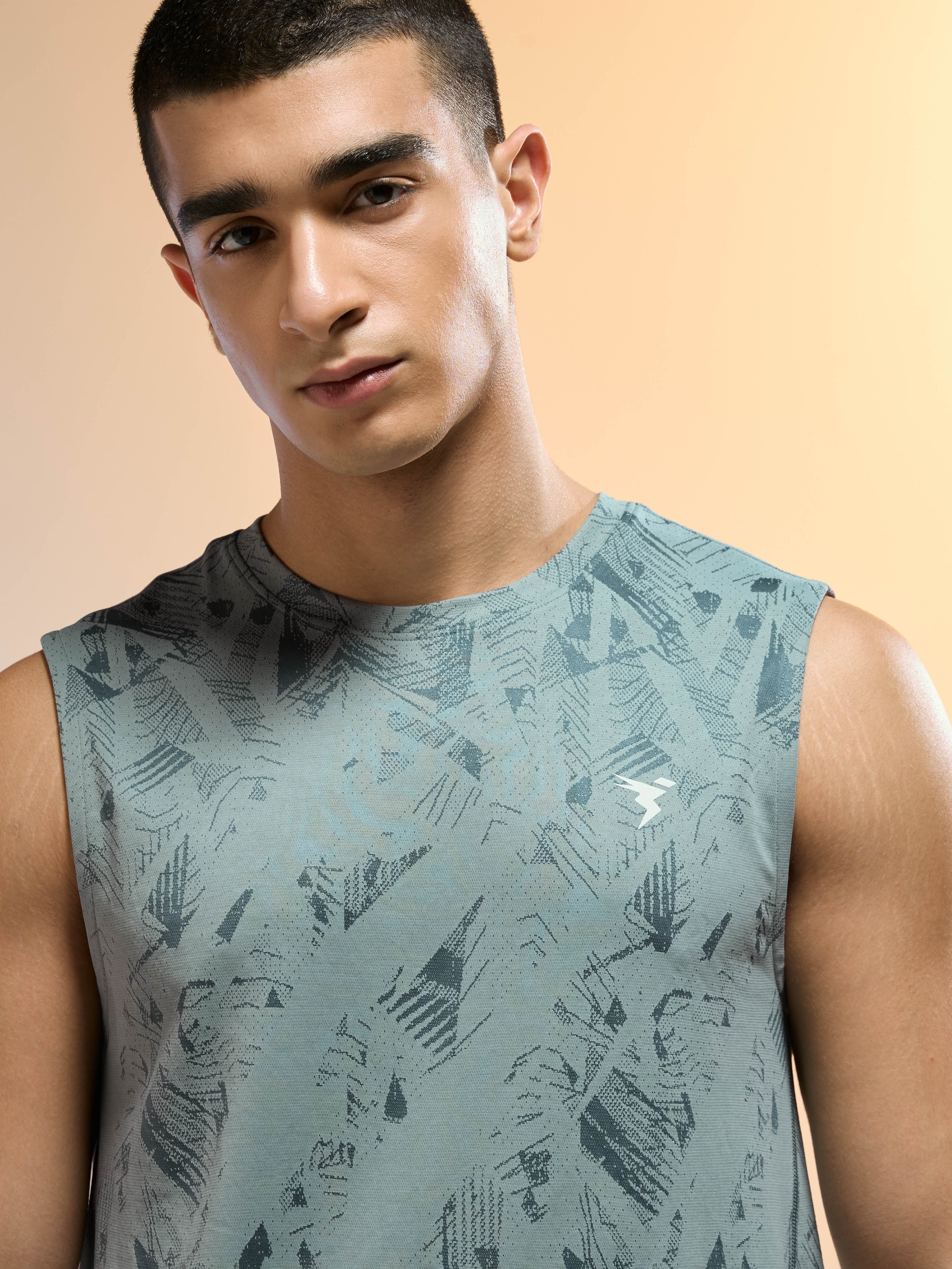 Men Jacquard Slim Fit Round Neck Sports Innerwear Vest with DOUBLE COOL - Image 5