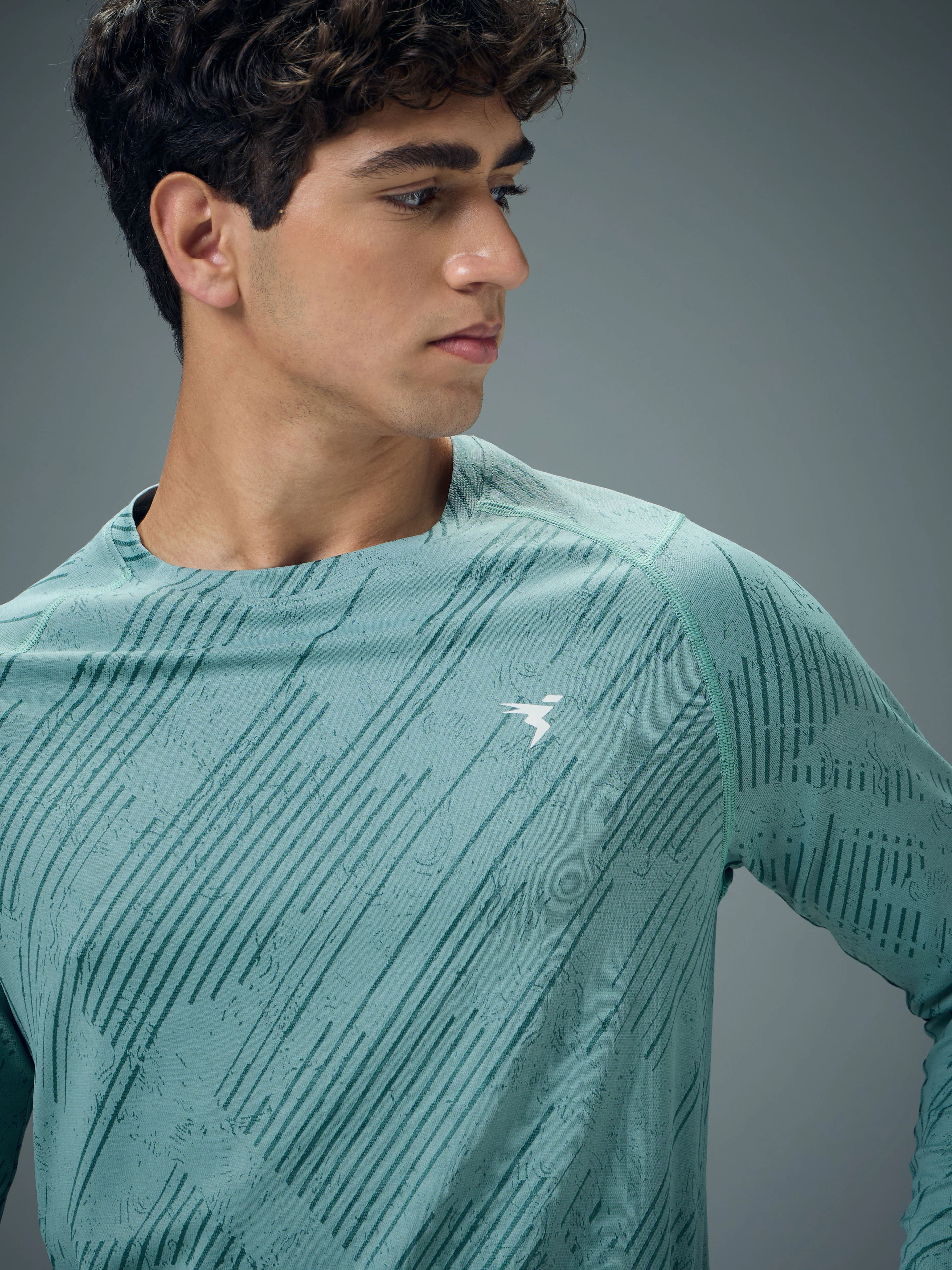 Men Jacquard Slim Fit Round Neck T-shirt with DOUBLE COOL - Image 5