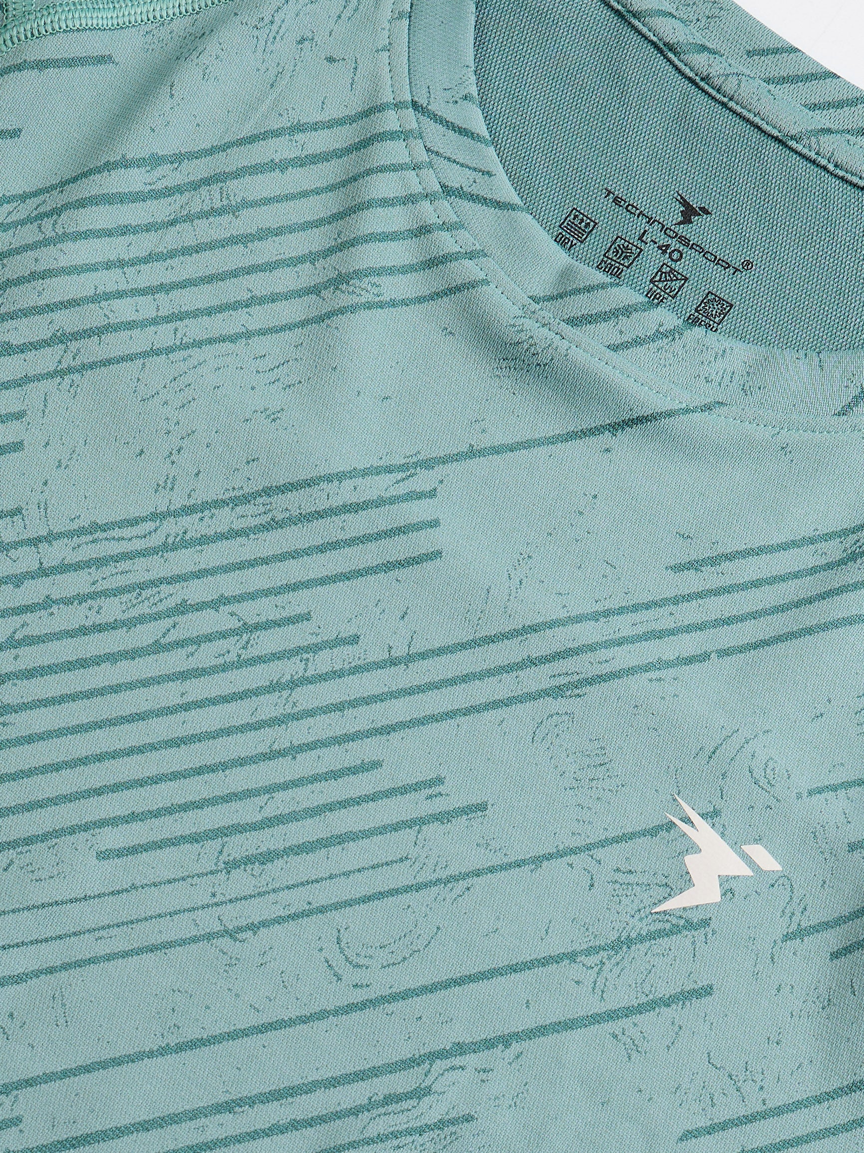 Men Jacquard Slim Fit Round Neck T-shirt with DOUBLE COOL - Image 7