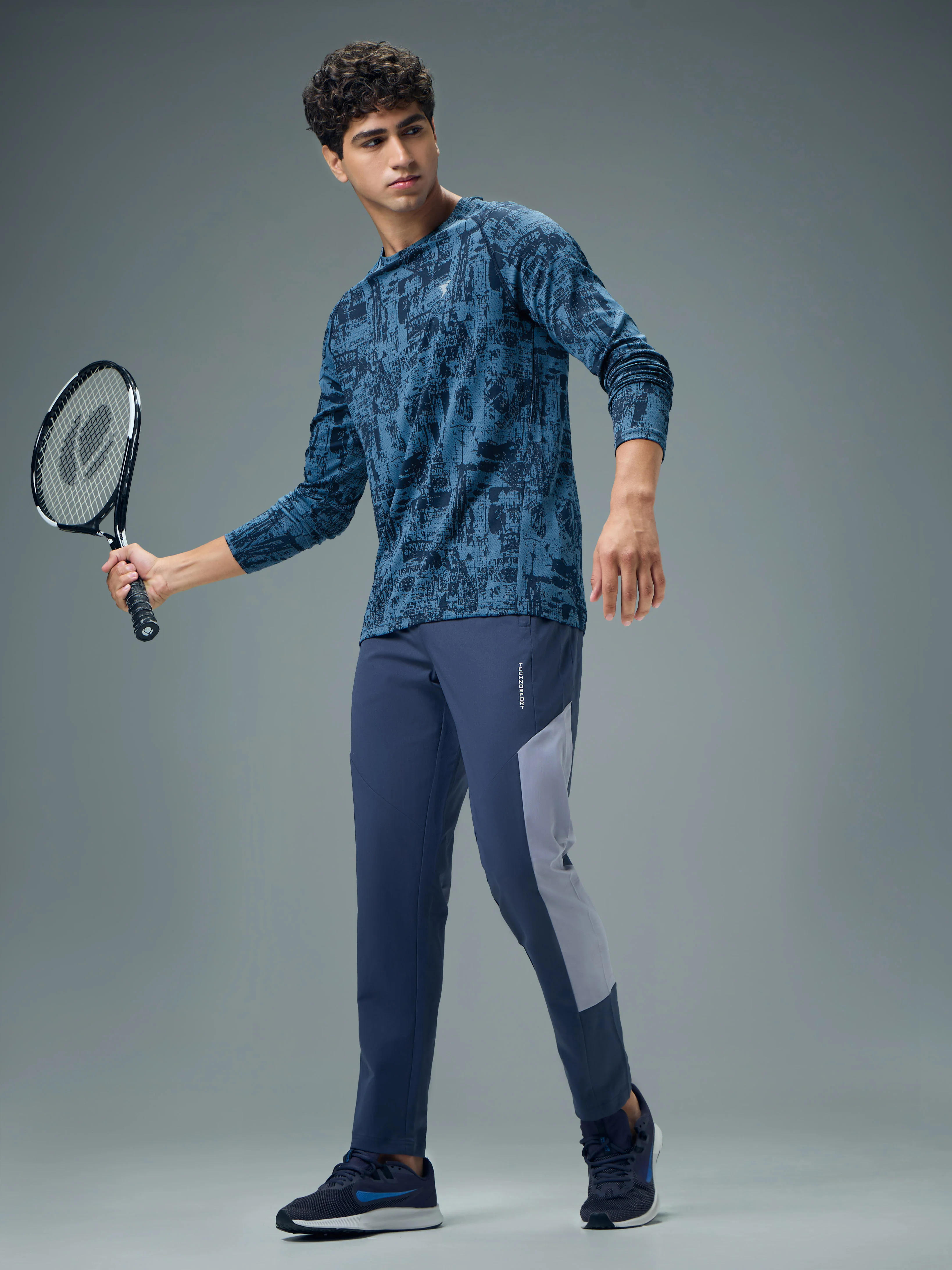 Men Jacquard Slim Fit Round Neck T-shirt with DOUBLE COOL - Image 5