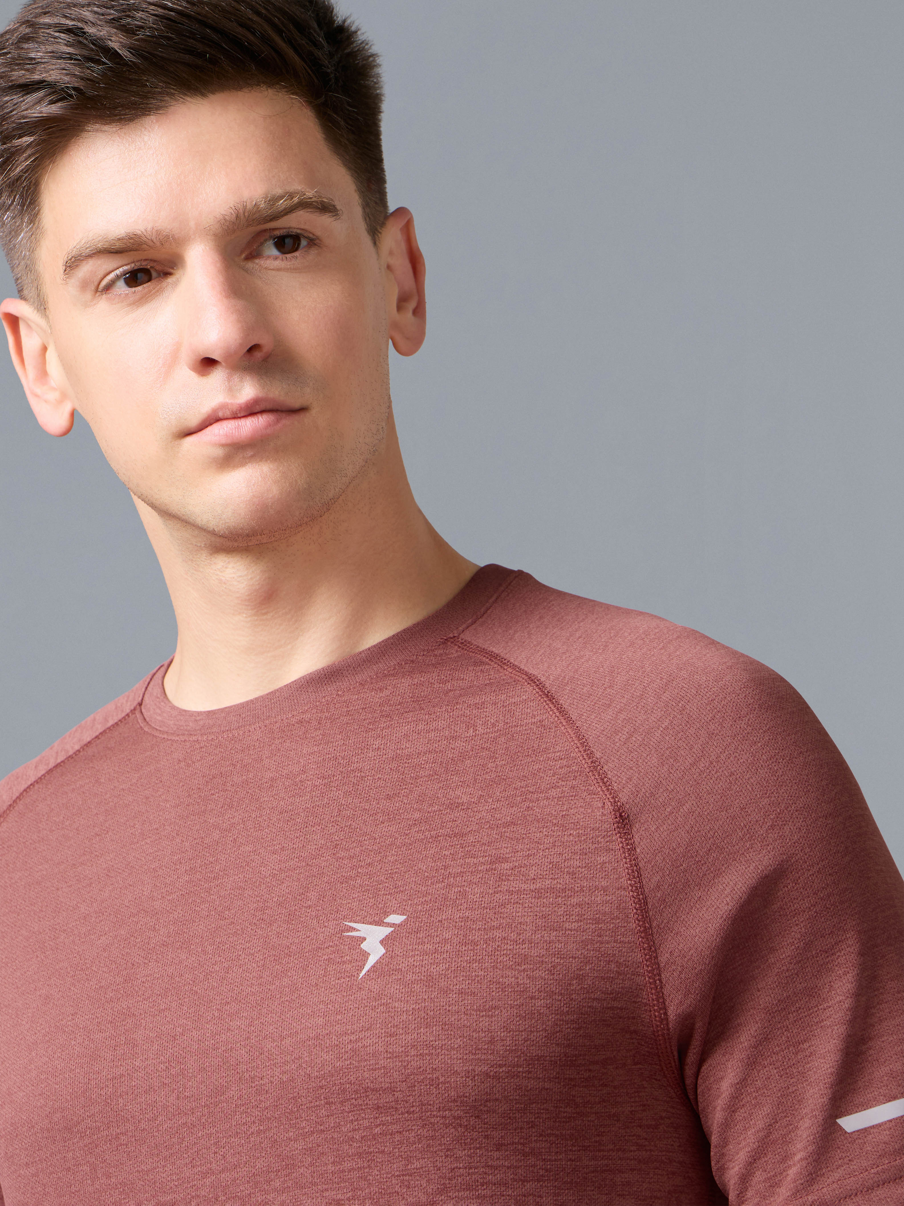 Men Melange Slim Fit Crew Neck T-shirt with DOUBLECOOL - Image 5