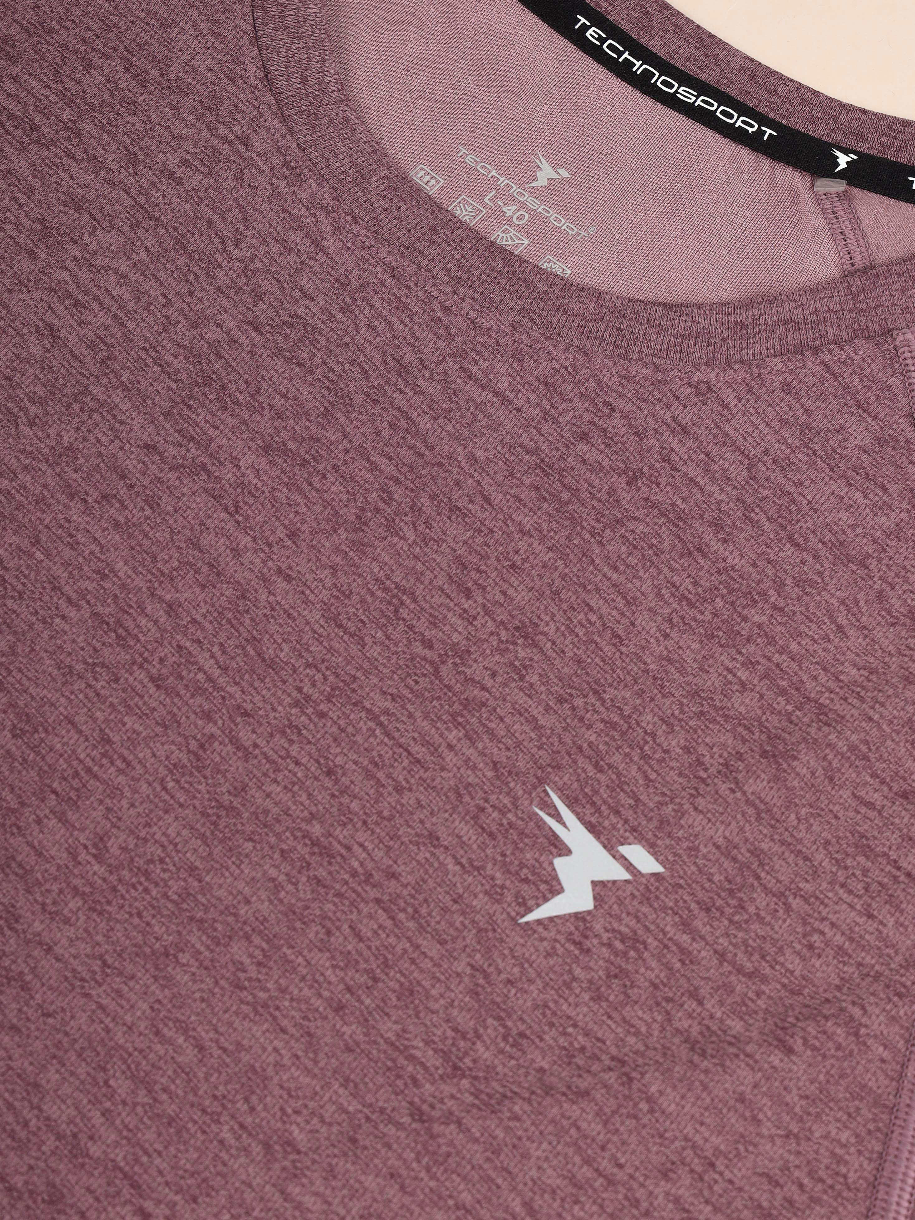 Men Melange Slim Fit Crew Neck T-shirt with DOUBLECOOL - Image 7