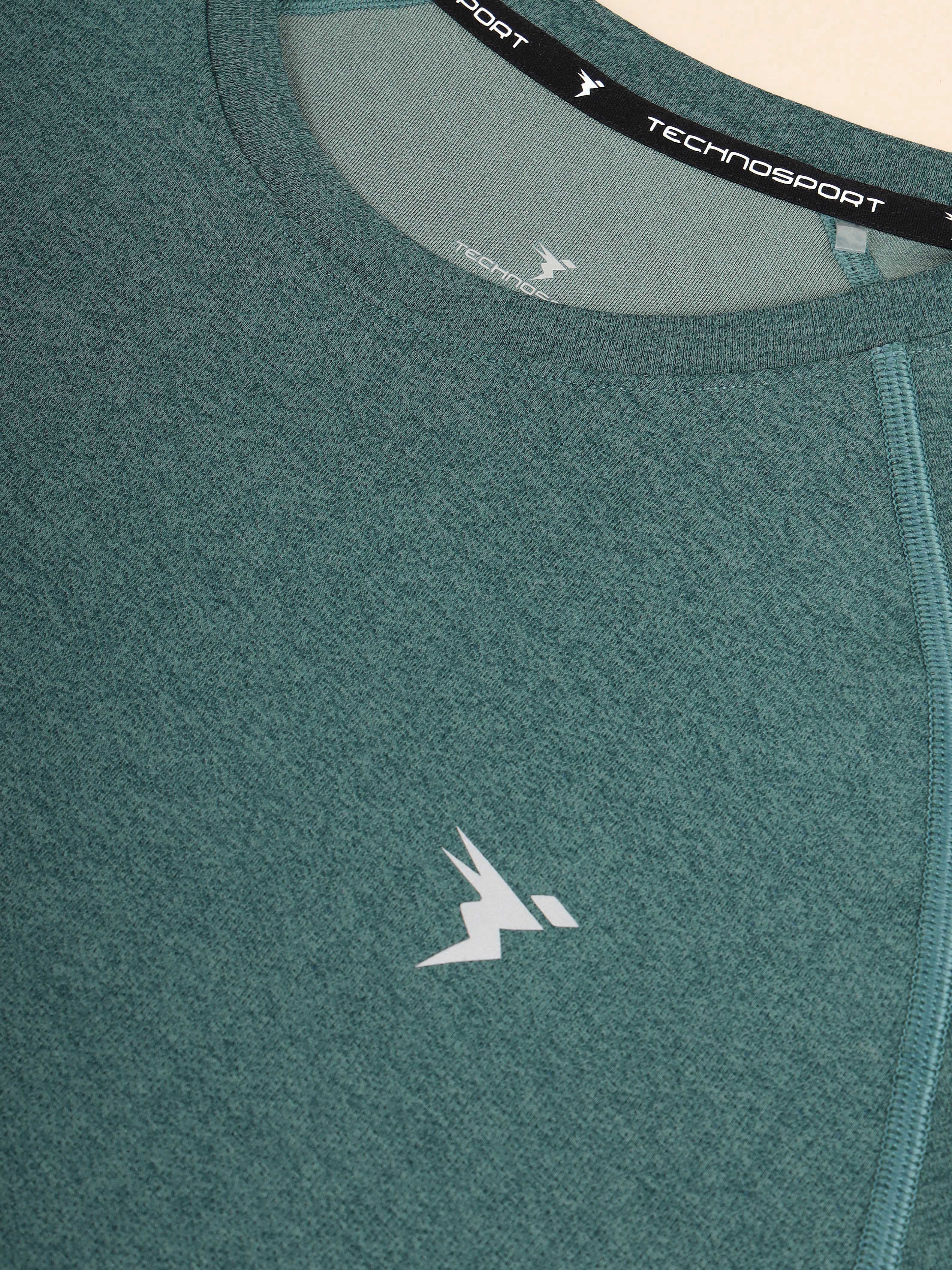 Men Melange Slim Fit Crew Neck T-shirt with DOUBLECOOL - Image 6