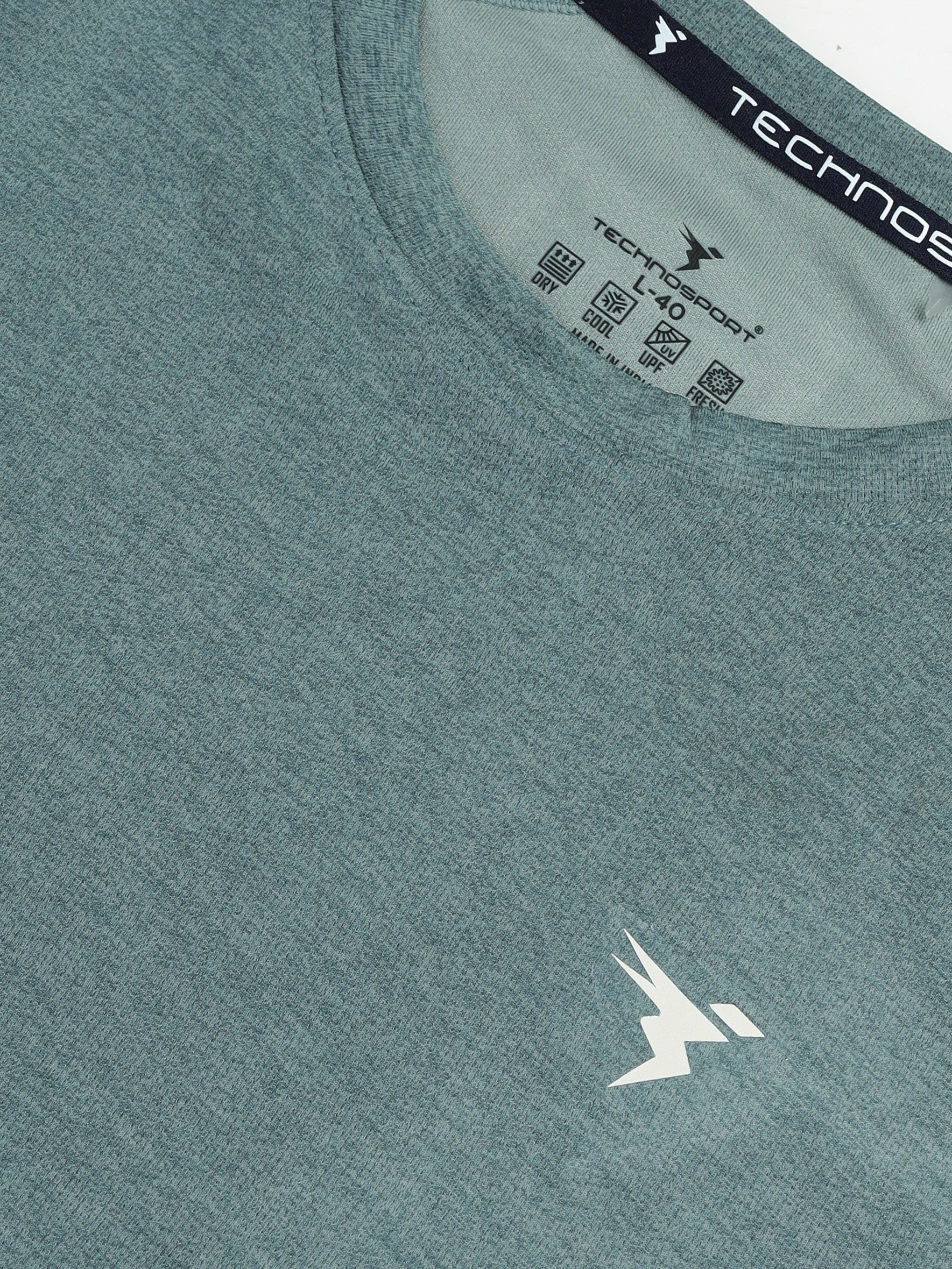 Men Melange Slim Fit Crew Neck T-shirt with DOUBLECOOL - Image 7