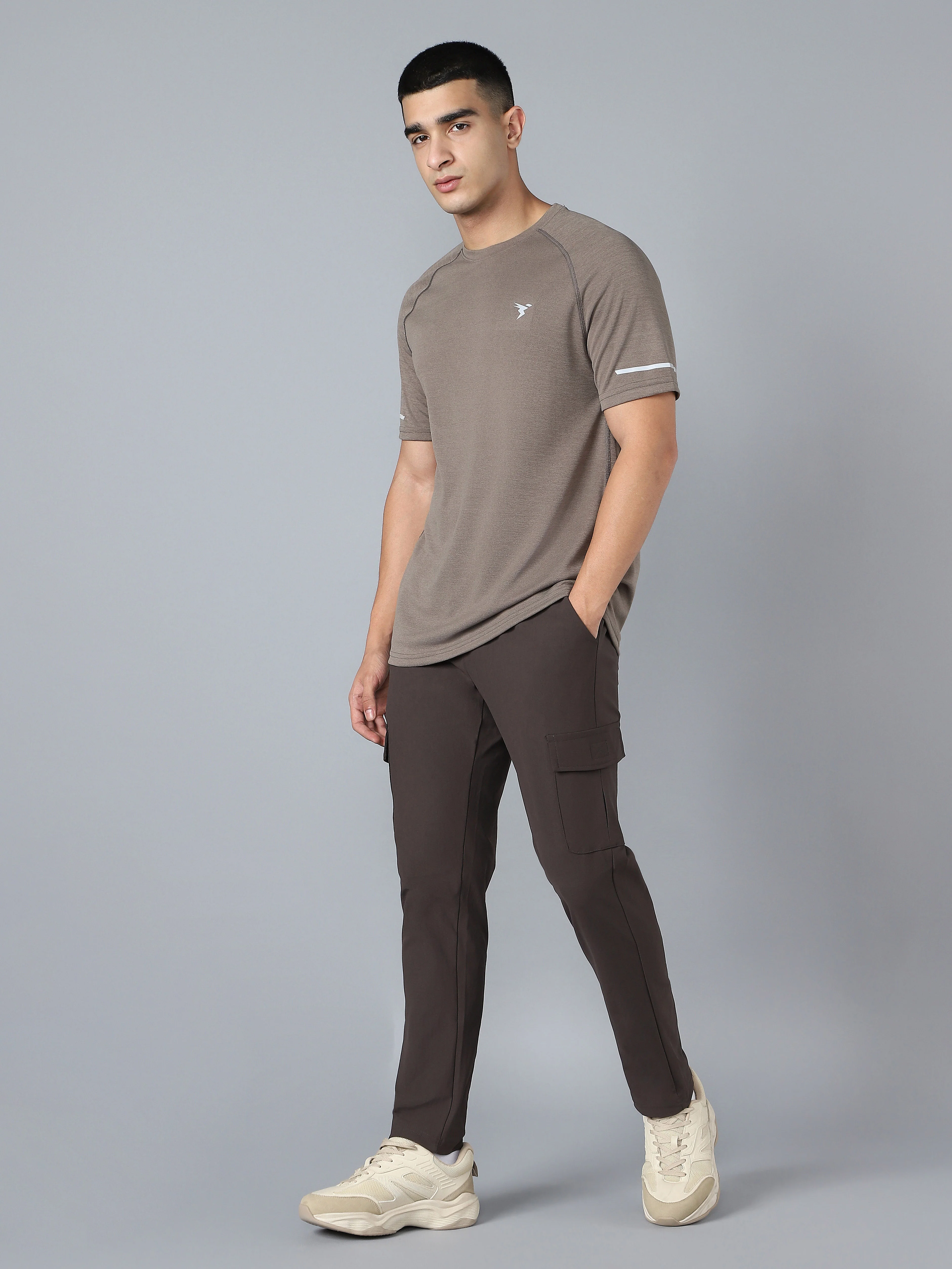 Men Melange Slim Fit Crew Neck T-shirt with DOUBLECOOL - Image 6