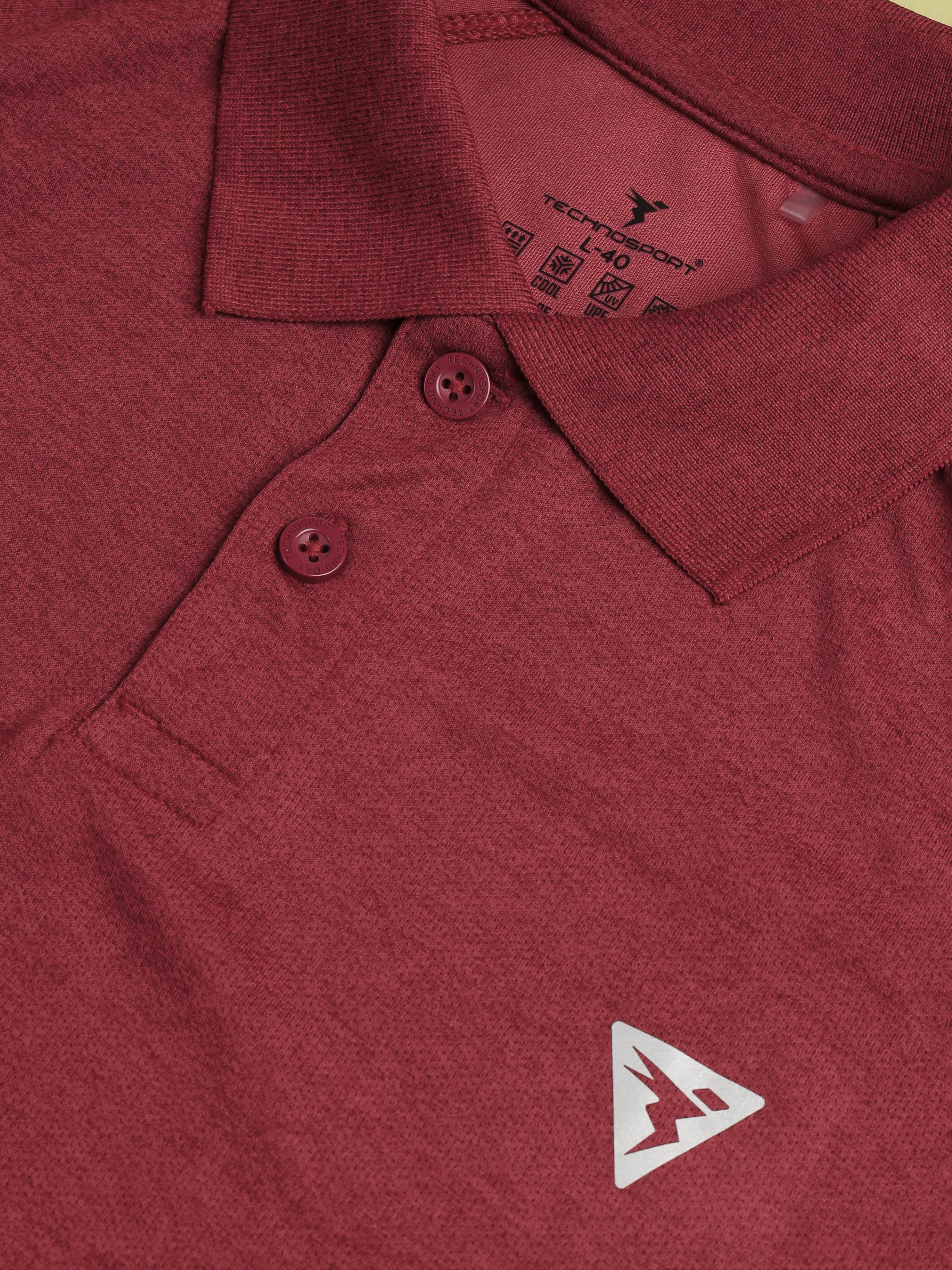 Men Melange Slim Fit Polo T-shirt with DOUBLE COOL - Image 7