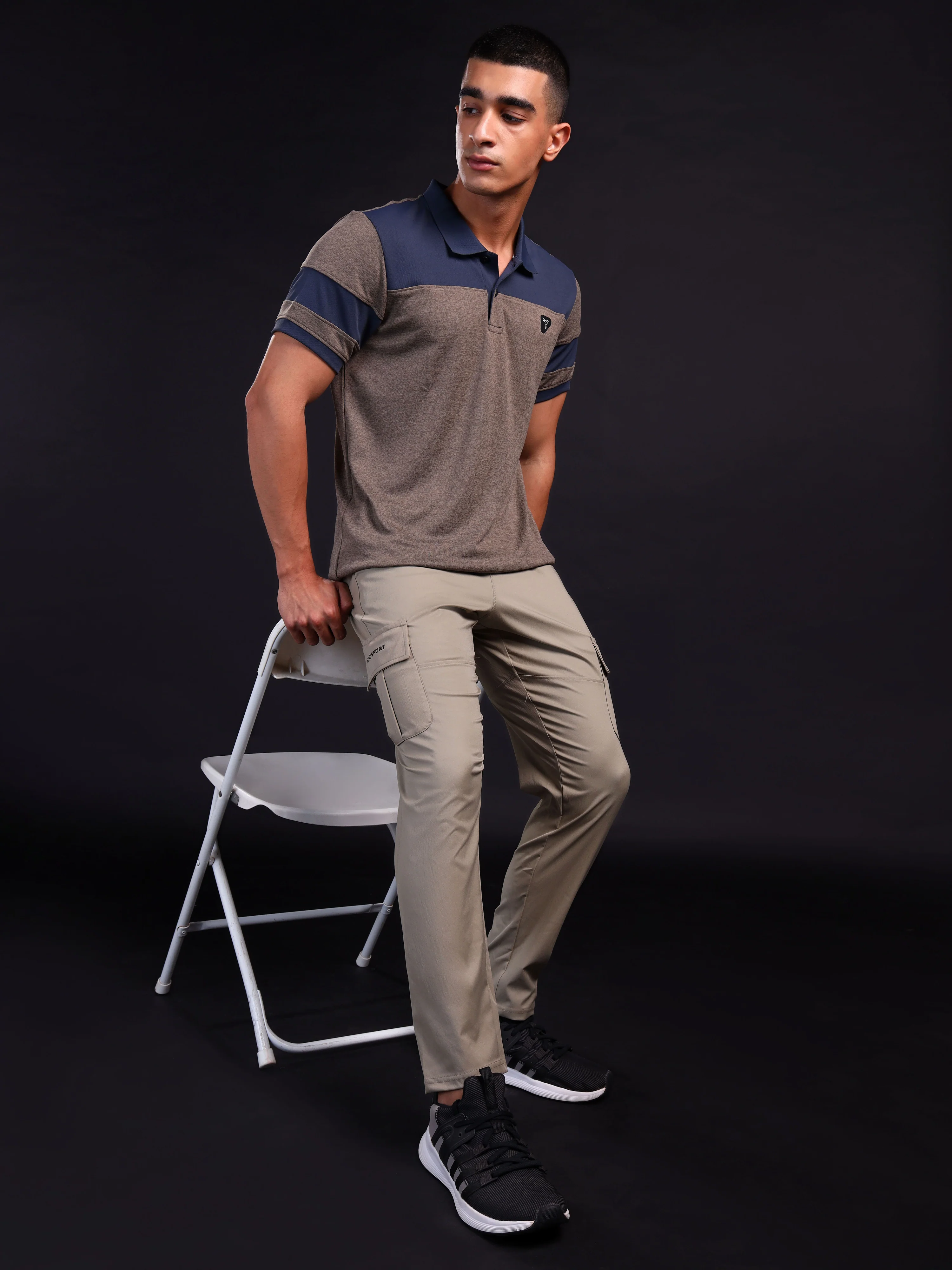 Men Melange Slim Fit Polo T-shirt with DOUBLE COOL - Image 5