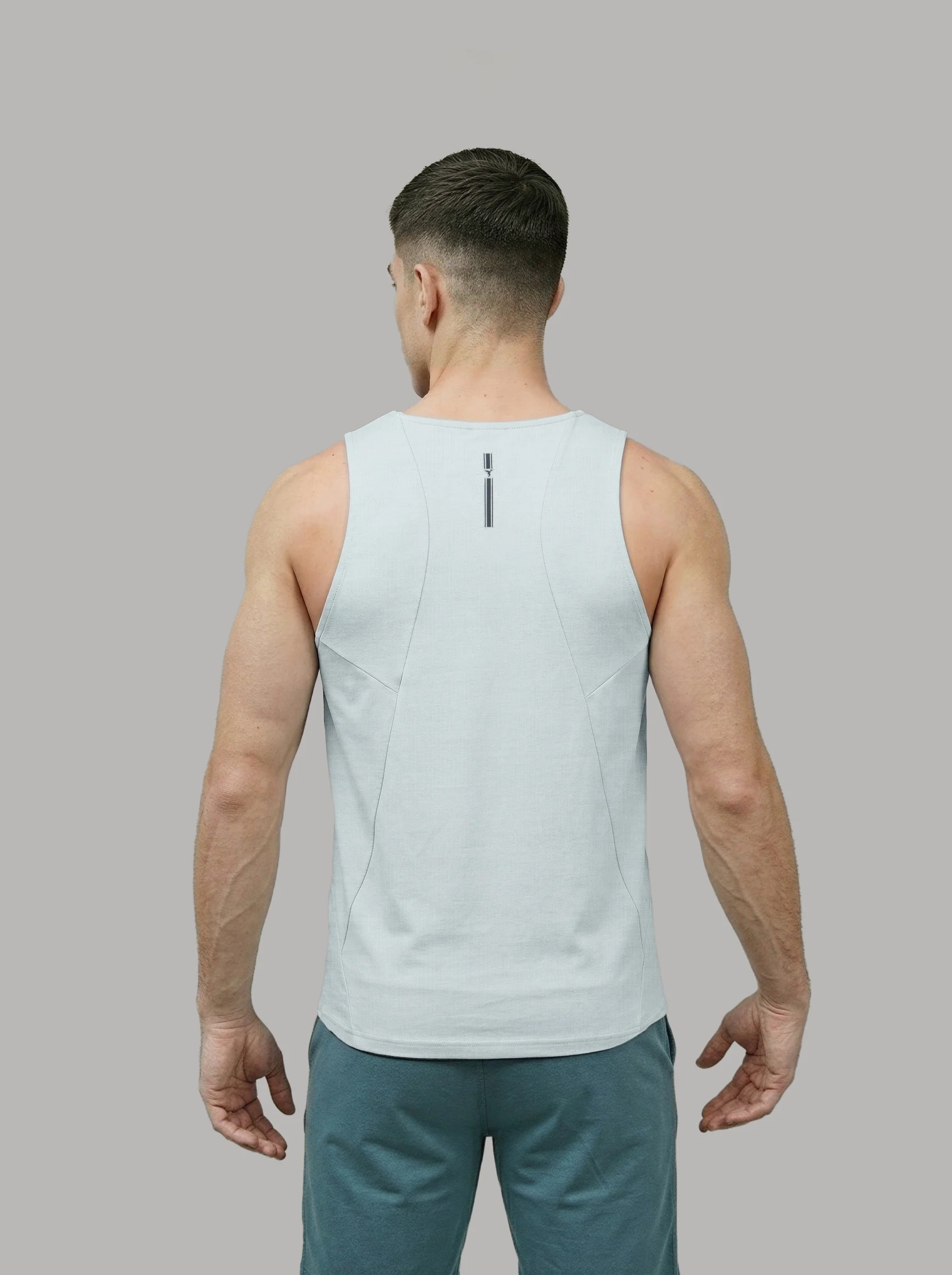 Men Melange Slim Fit Round Neck Sports Innerwear Vest with DOUBLE COOL - Image 3