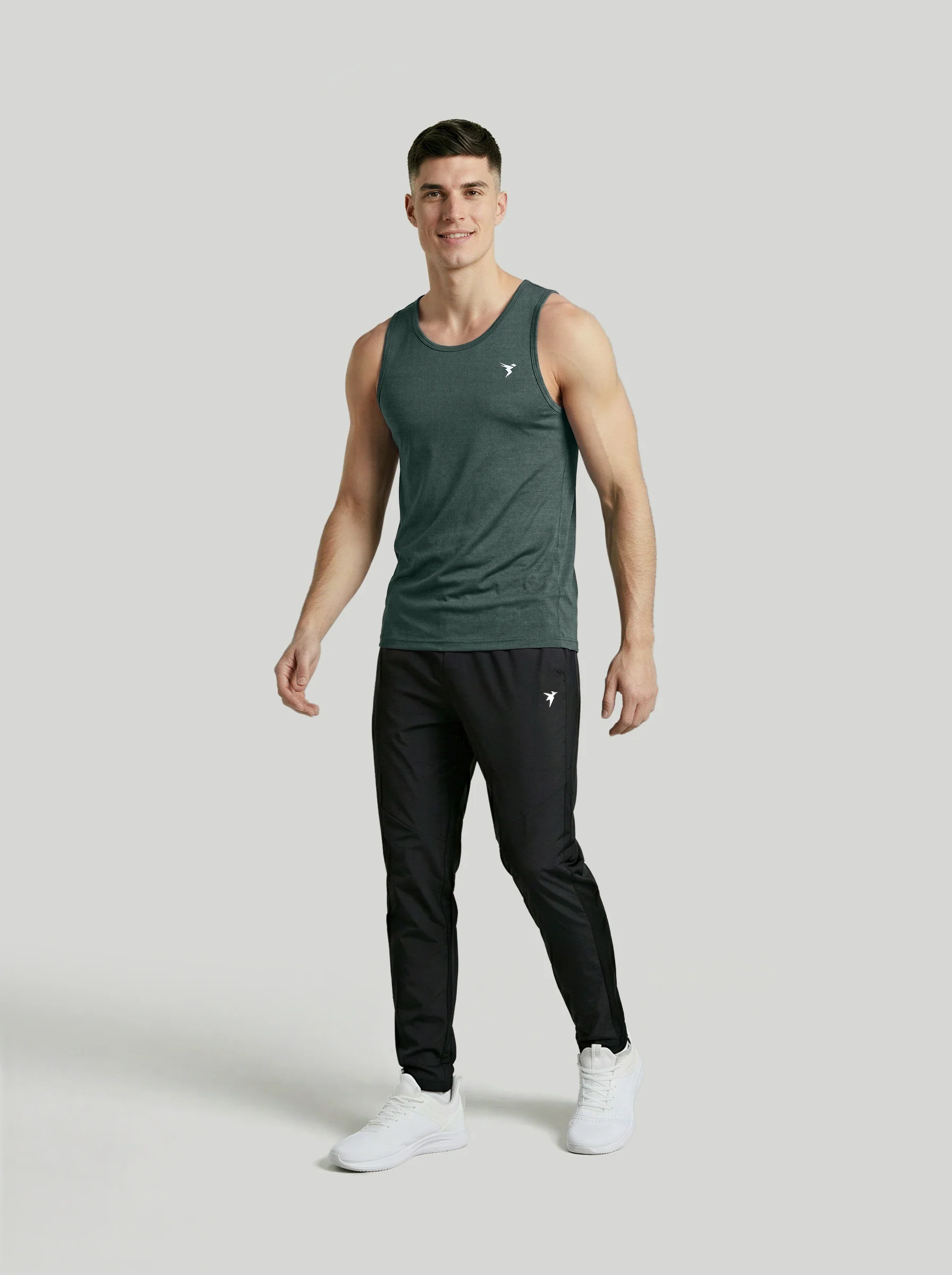 Men Melange Slim Fit Round Neck Sports Innerwear Vest with DOUBLE COOL - Image 5