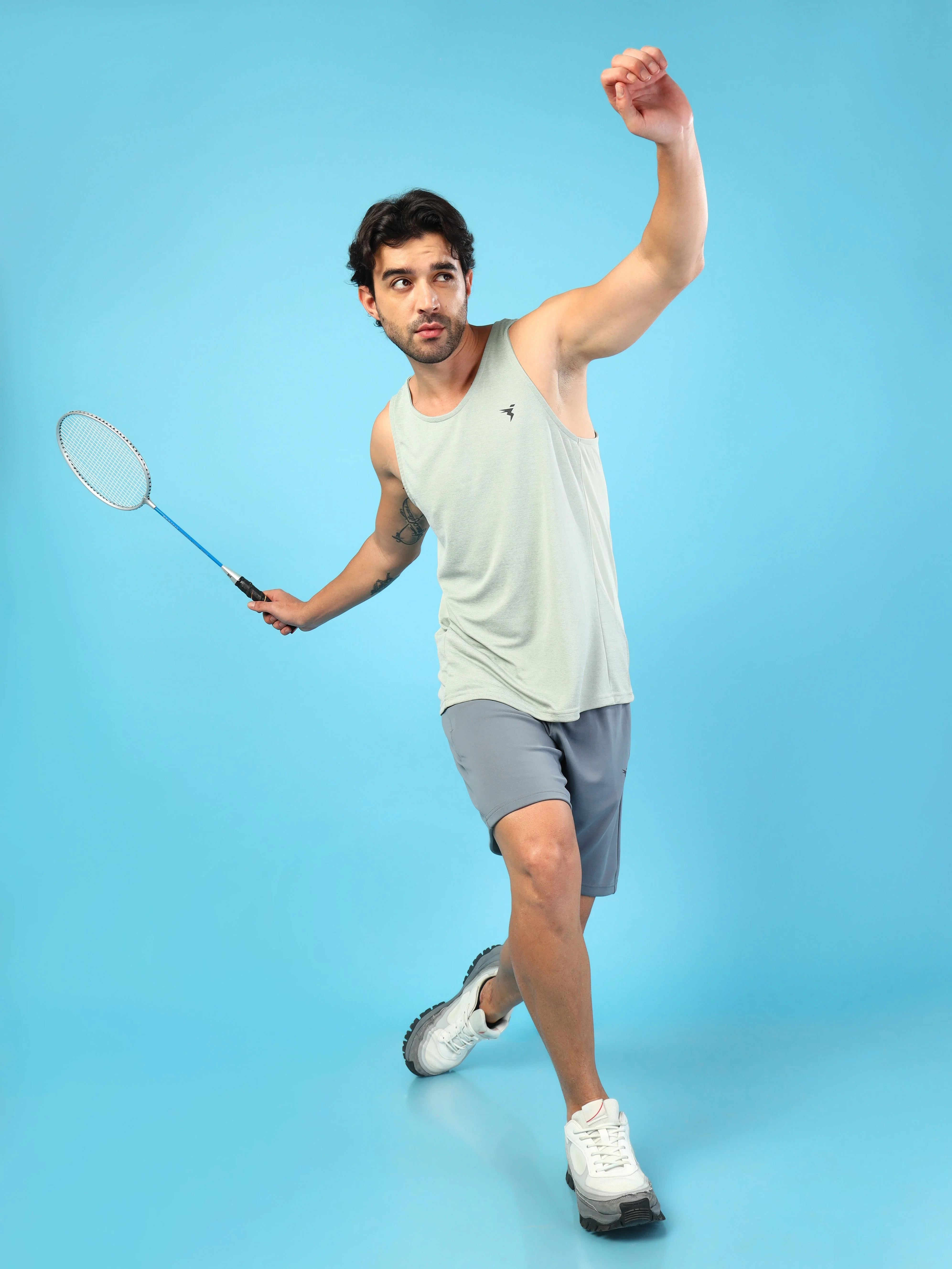 Men Melange Slim Fit Round Neck Sports Innerwear Vest with DOUBLE COOL - Image 5