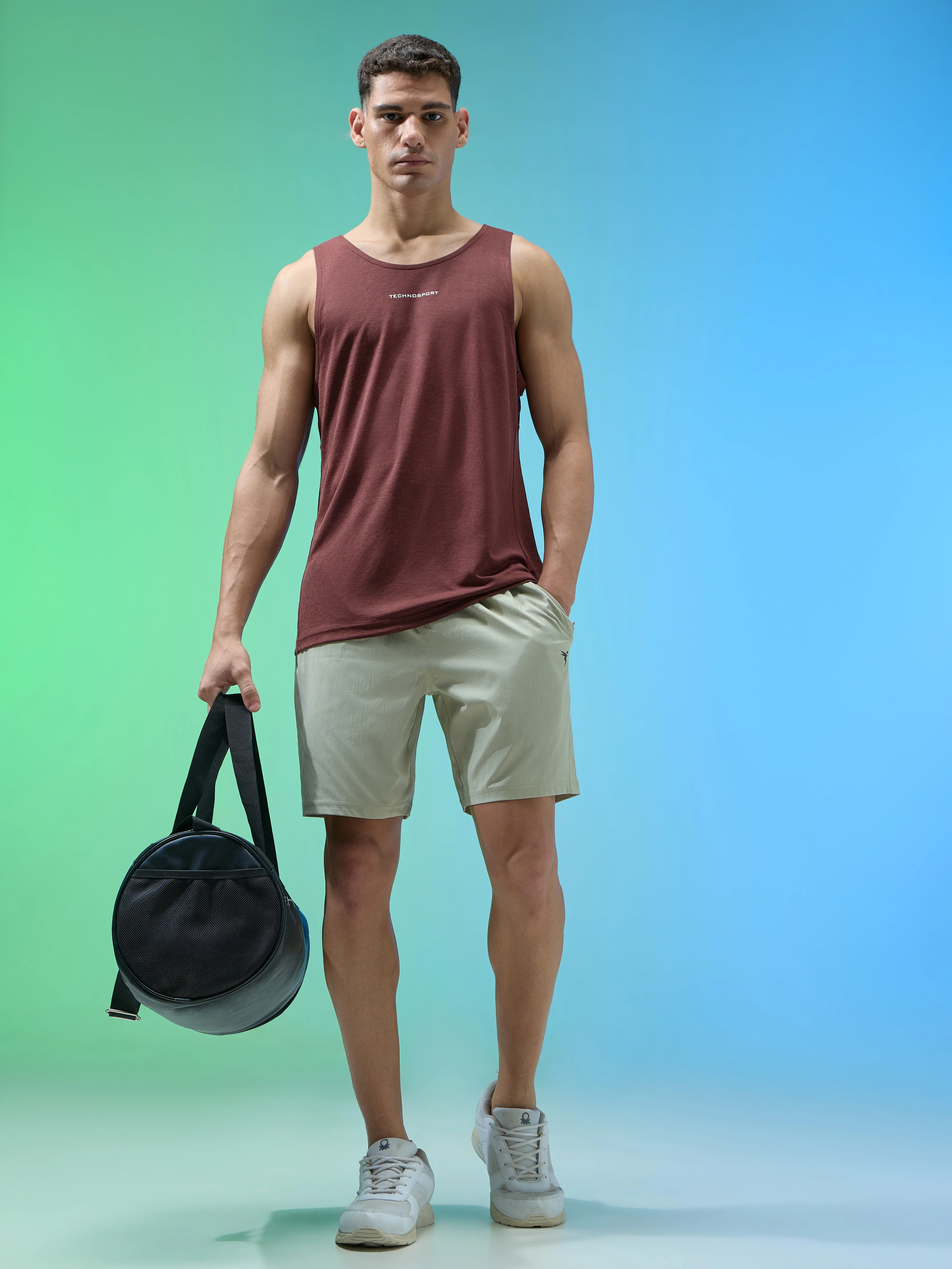 Men Melange Slim Fit Round Neck Sports Innerwear Vest with DOUBLE COOL - Image 5
