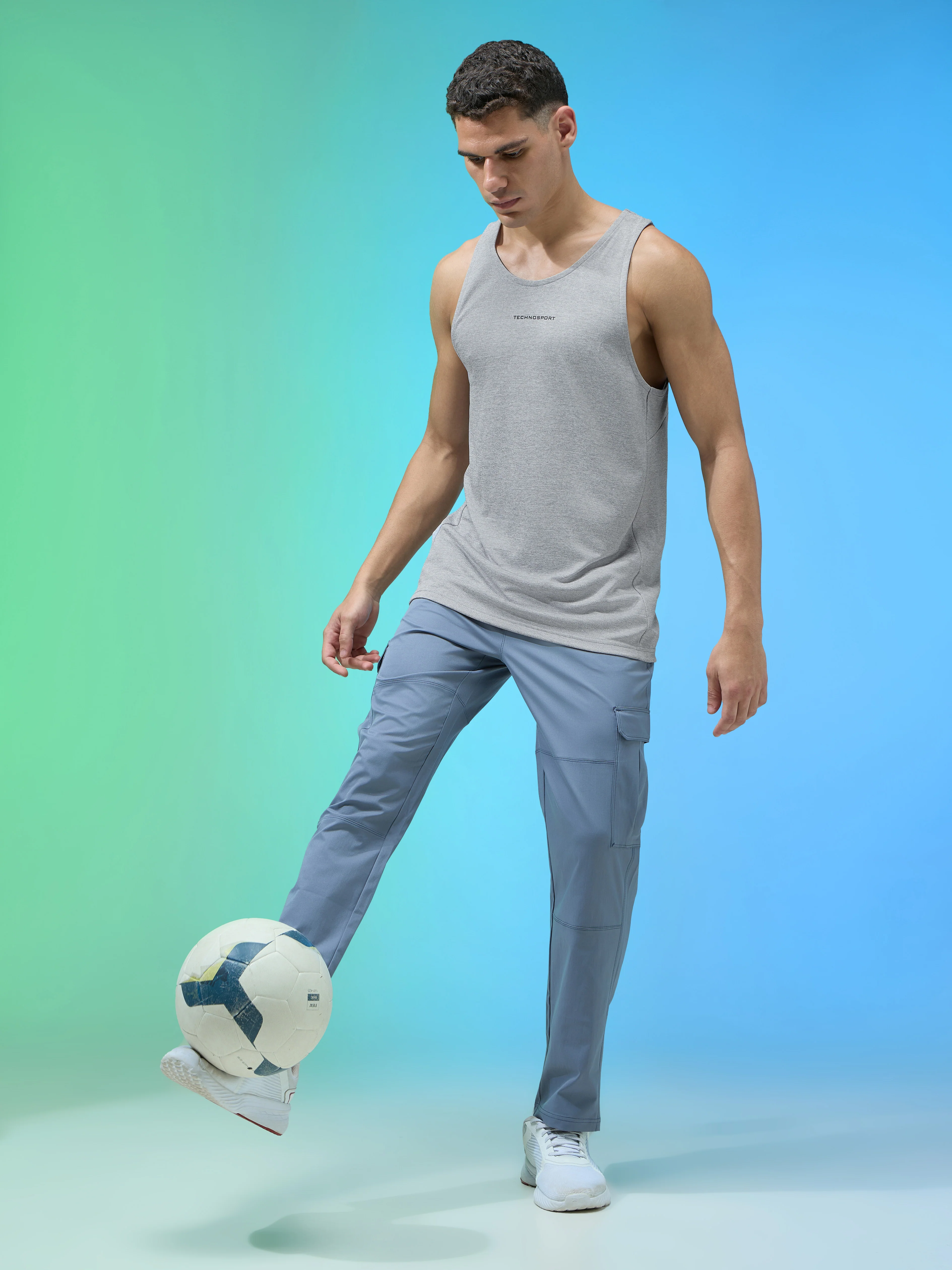 Men Melange Slim Fit Round Neck Sports Innerwear Vest with DOUBLE COOL - Image 5