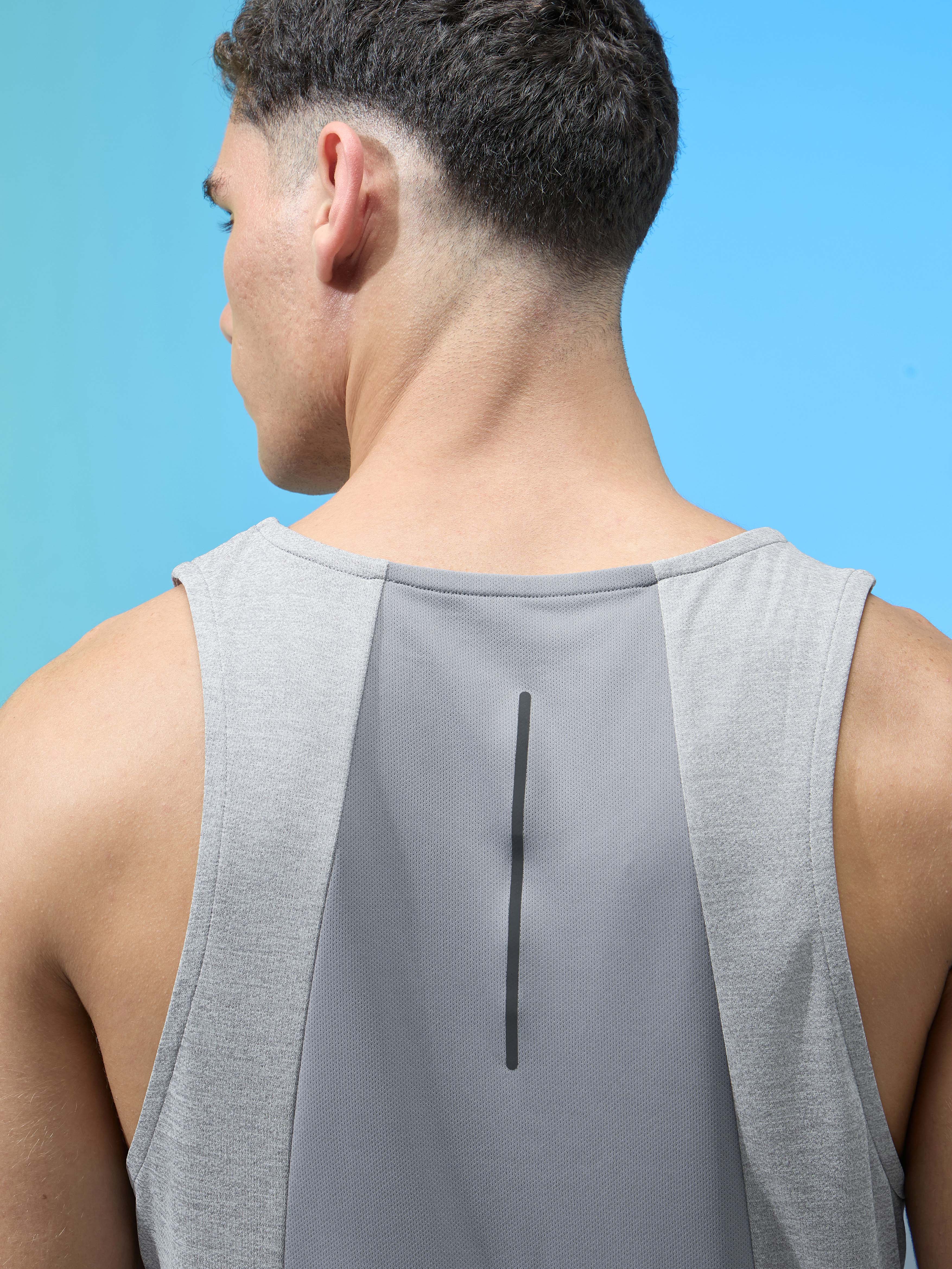 Men Melange Slim Fit Round Neck Sports Innerwear Vest with DOUBLE COOL - Image 7