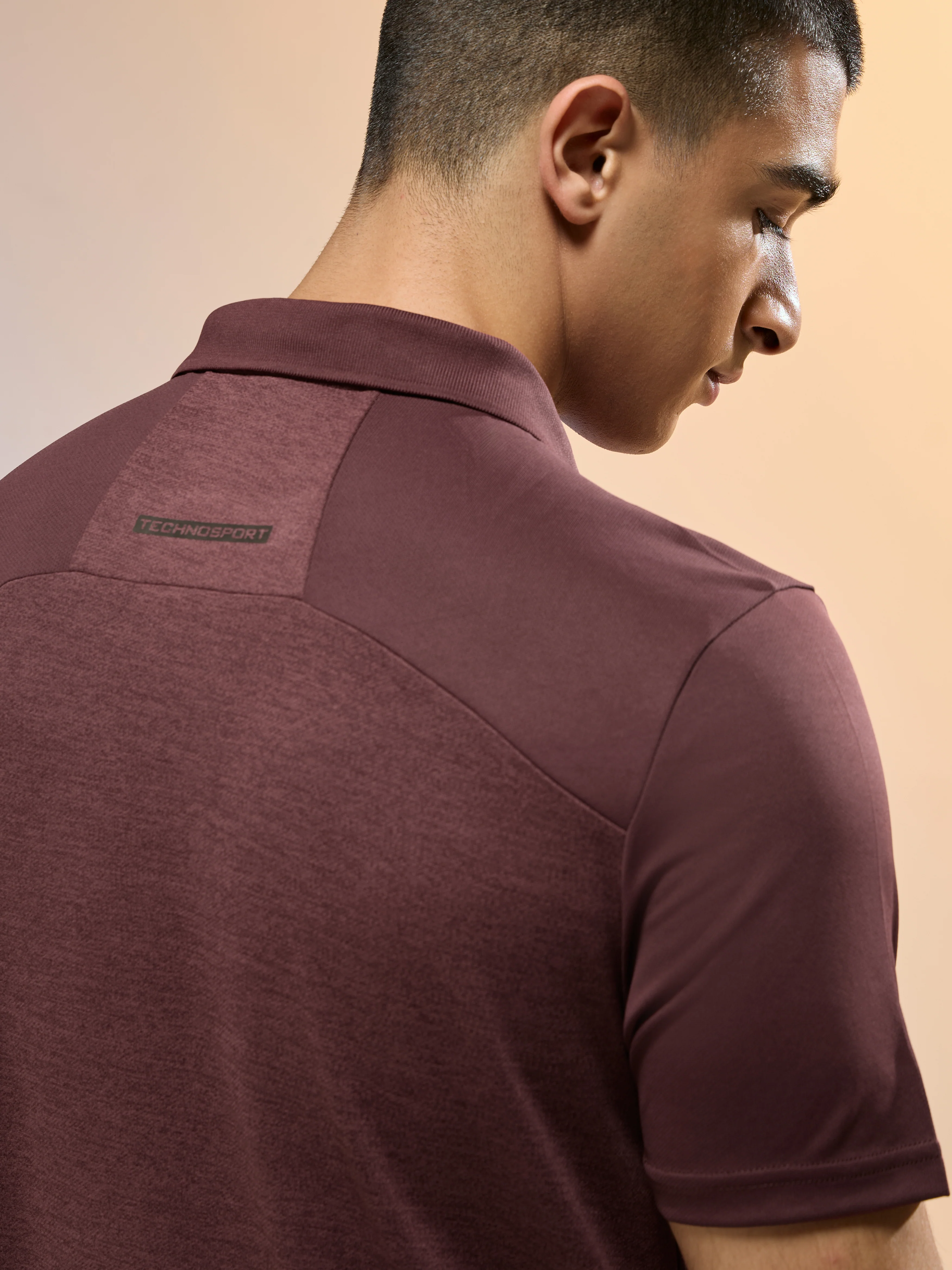 Men Melange Slim Fit Round Neck Sports T-shirt with DOUBLE COOL - Image 6