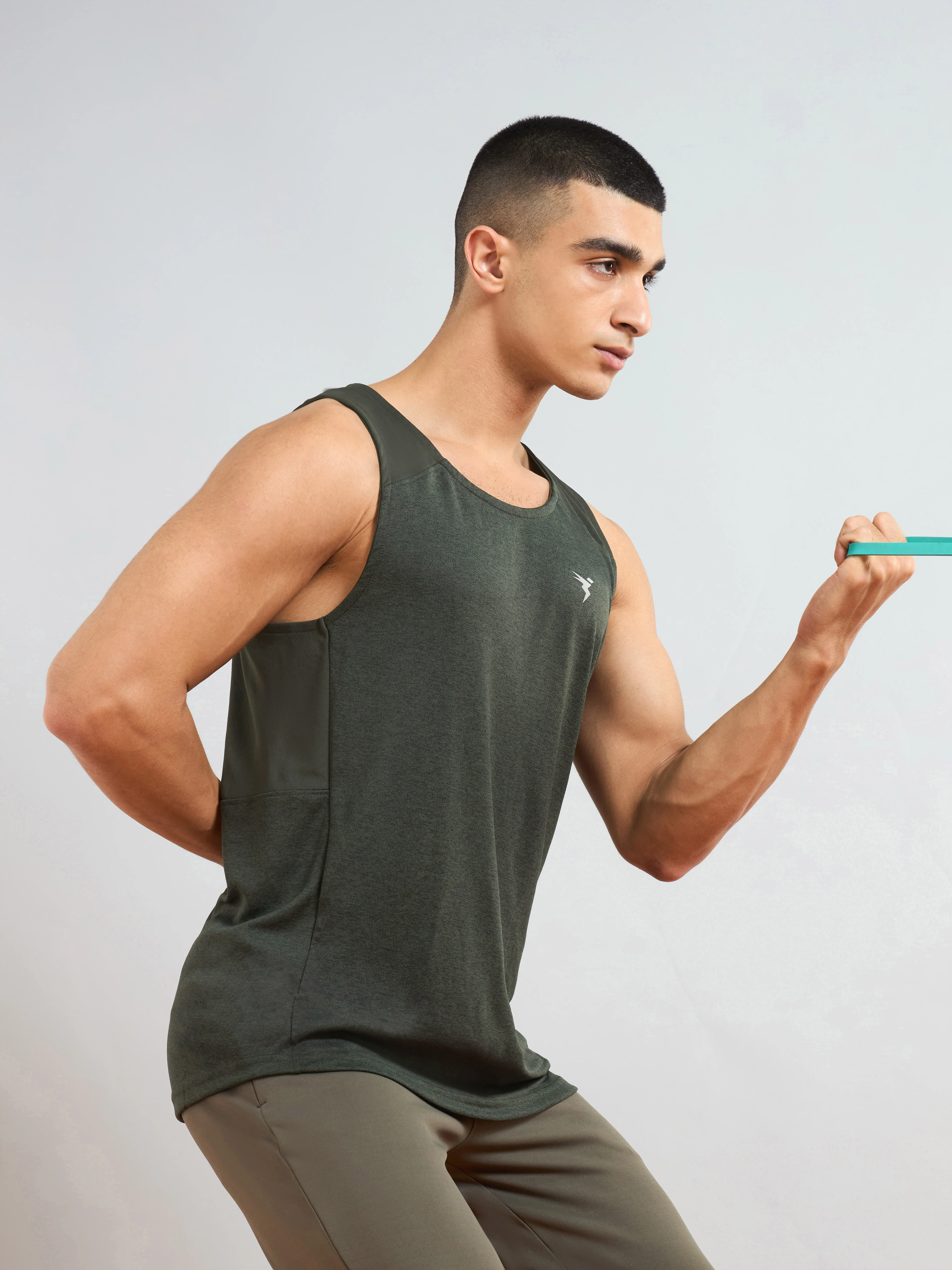 Men Melange Slim Fit Scoop Neck Innerwear Vest with TECHNO COOL+ - Image 2