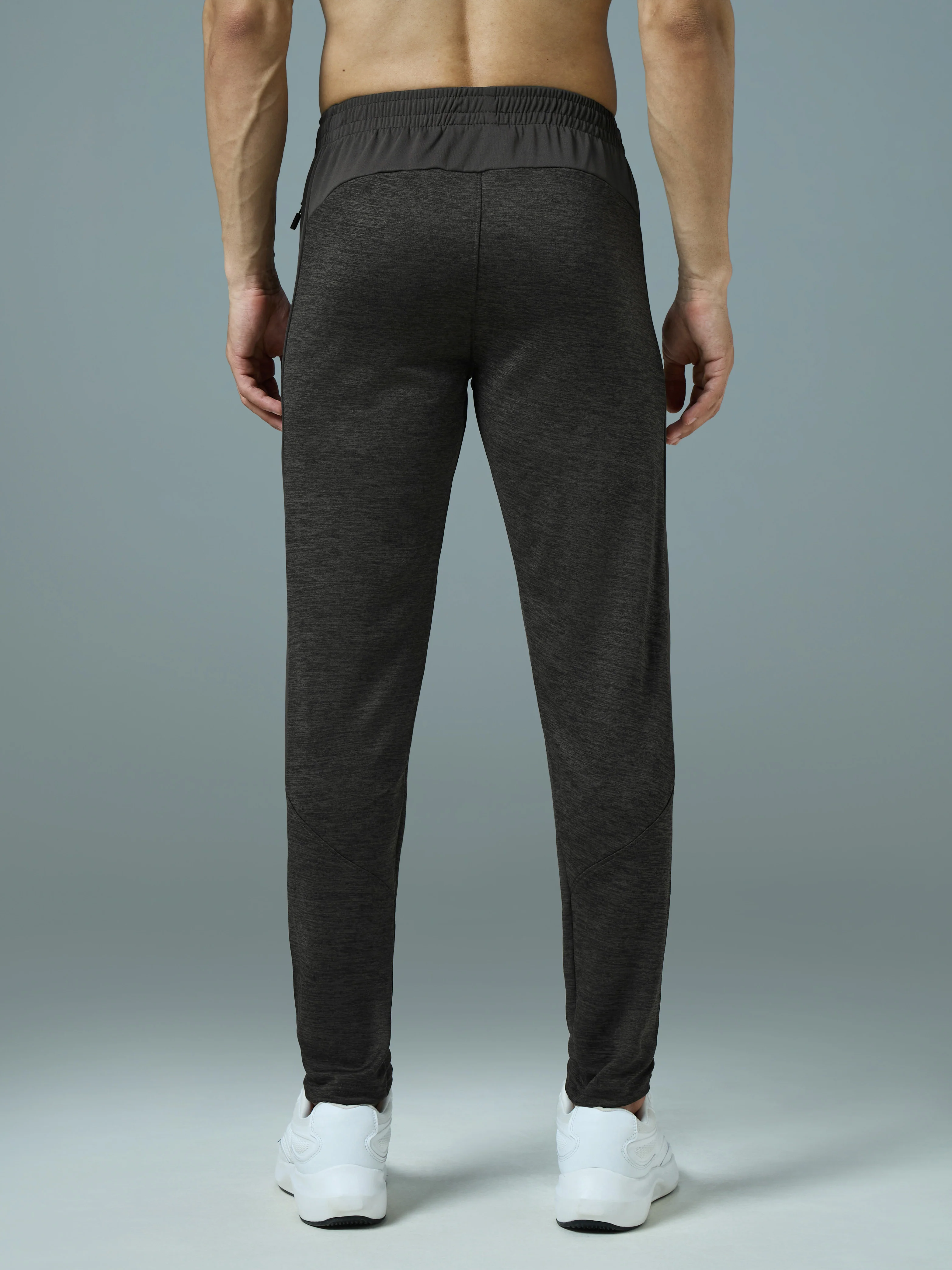 Men Melange Slim Fit Trackpants with TECHNO DRY - Image 3