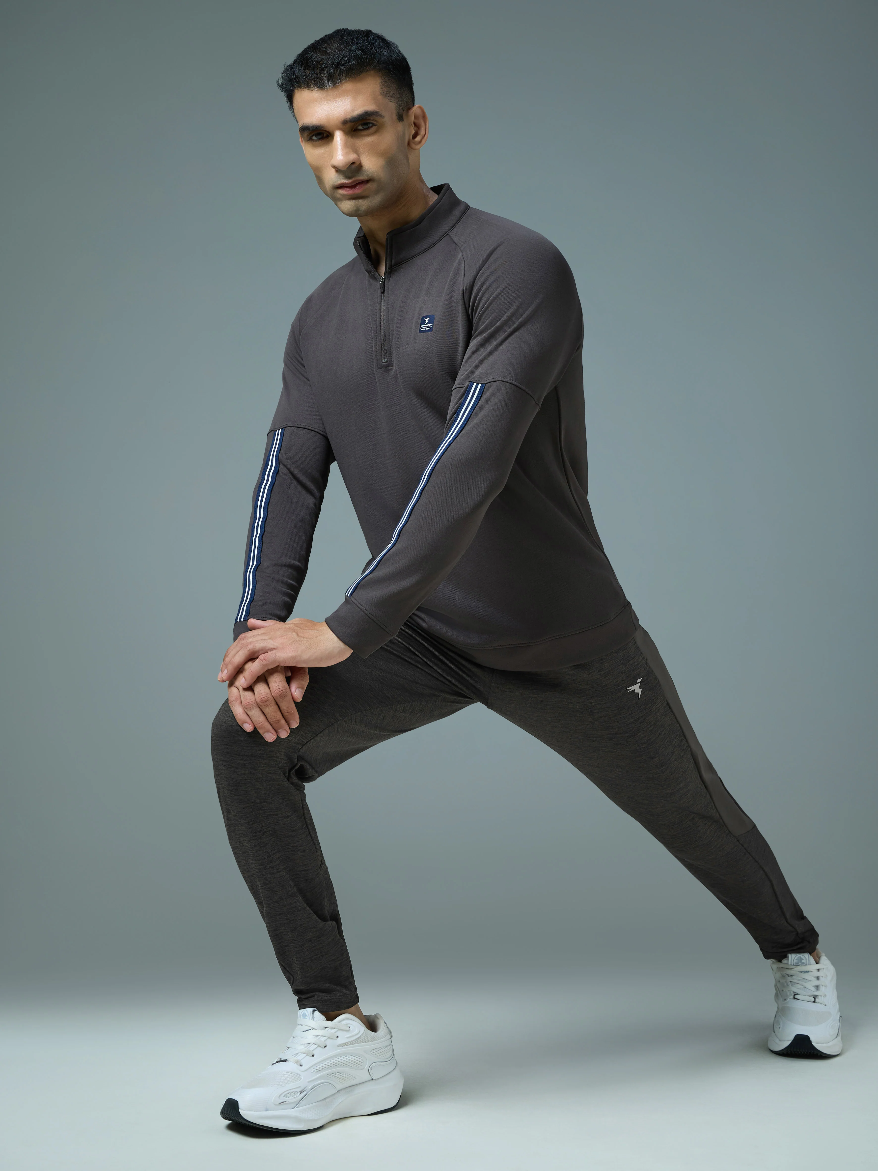 Men Melange Slim Fit Trackpants with TECHNO DRY - Image 5