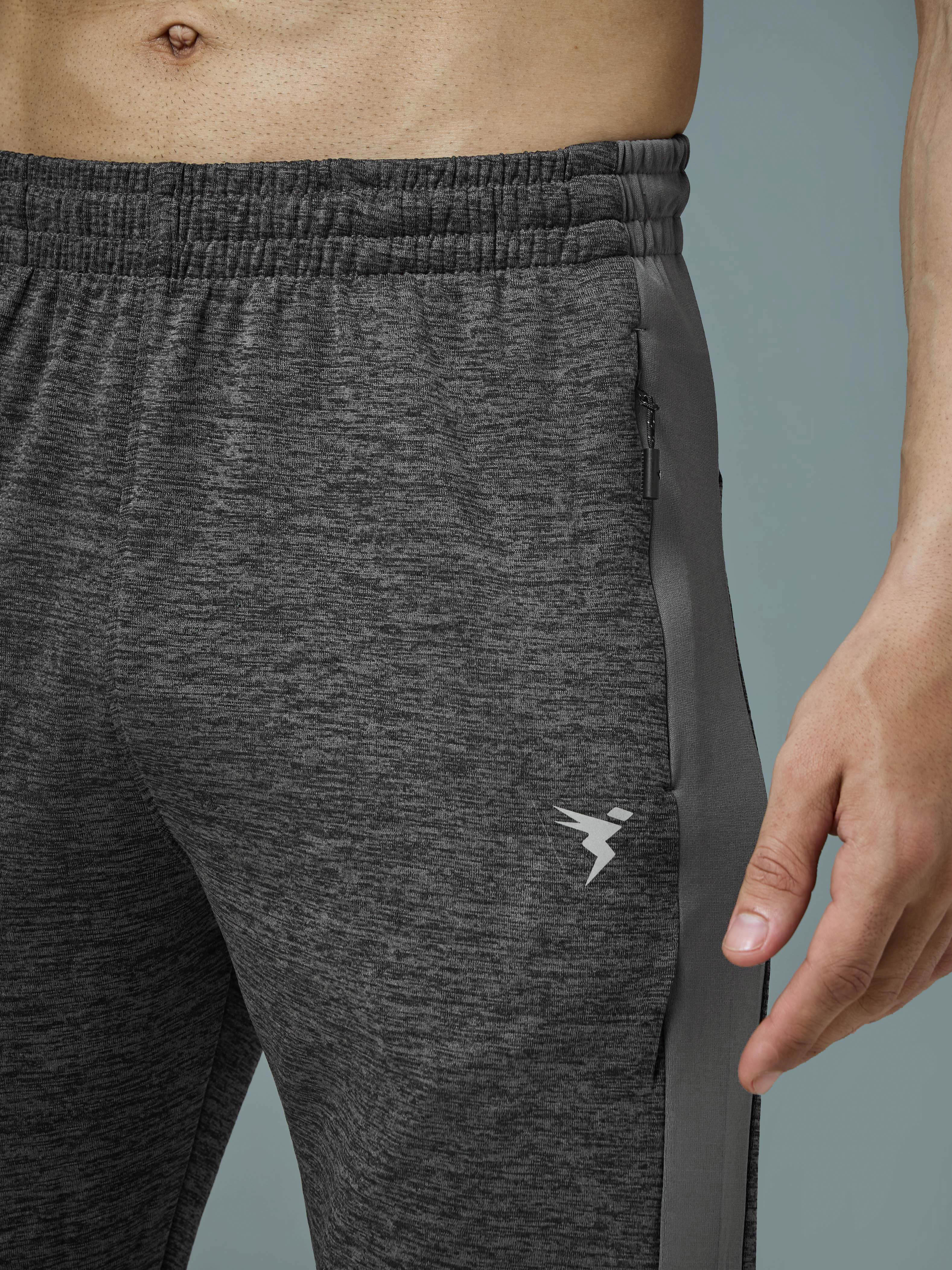 Men Melange Slim Fit Trackpants with TECHNO DRY - Image 6