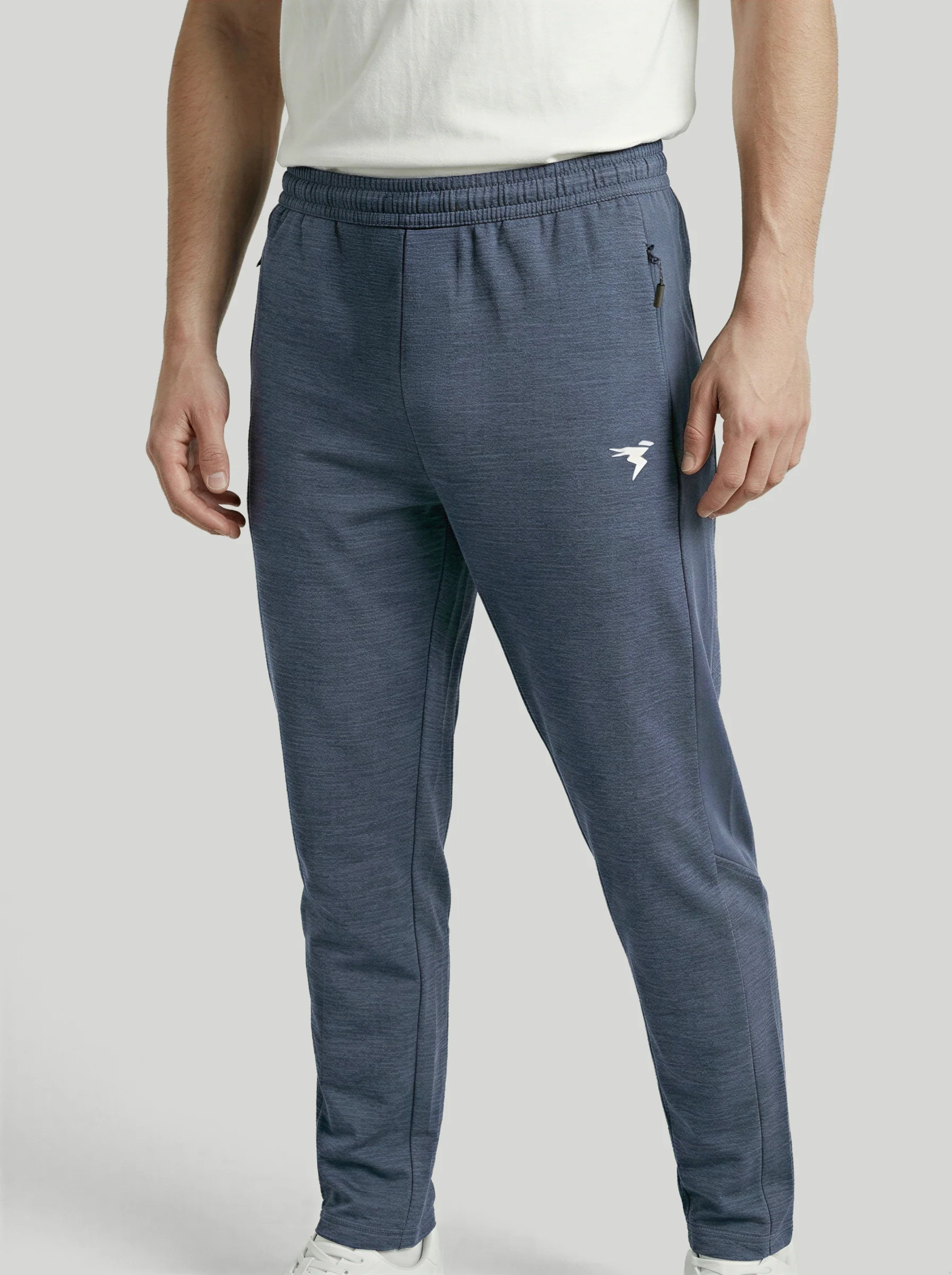 Men Melange Slim Fit Trackpants with TECHNO DRY