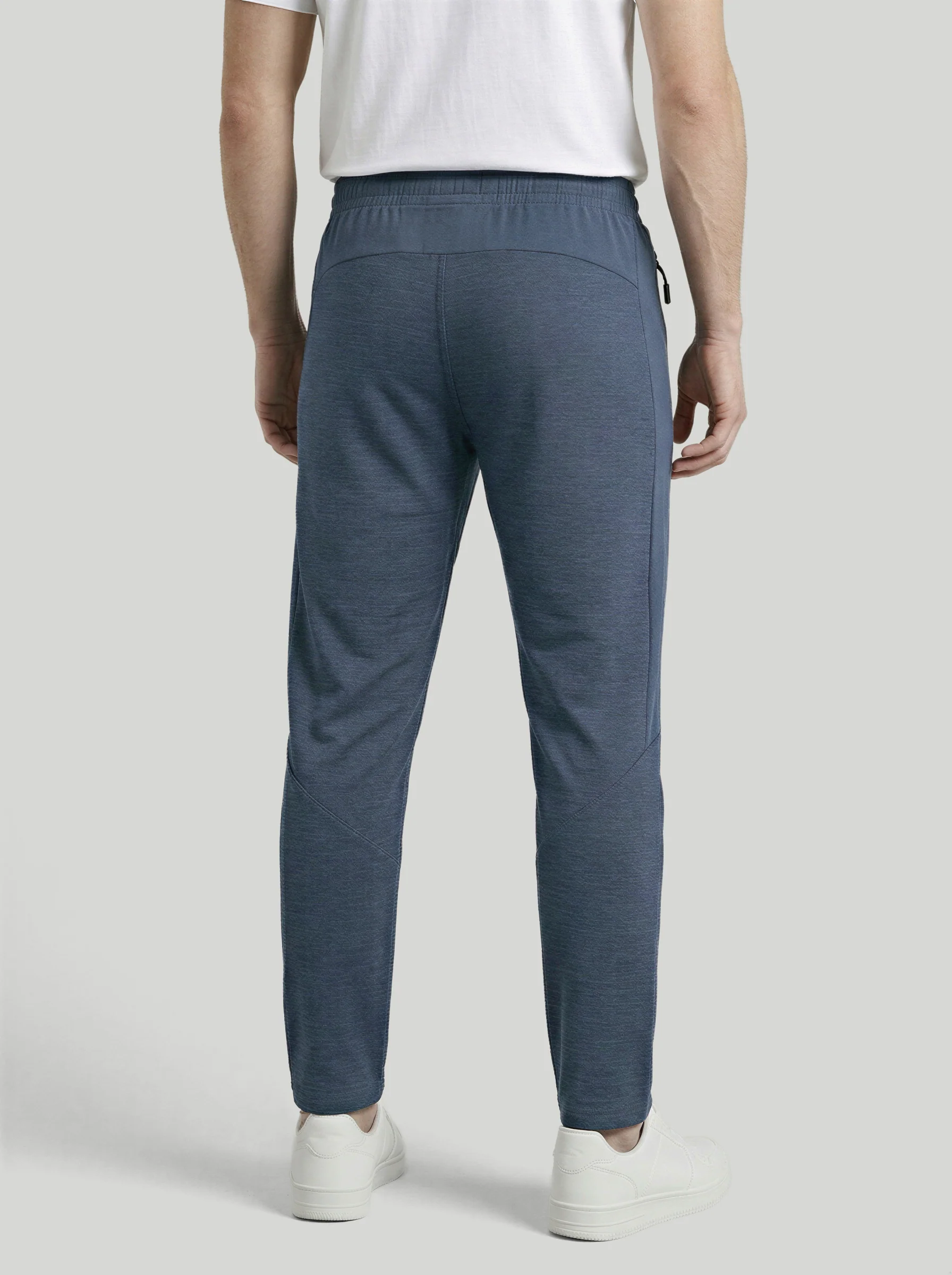 Men Melange Slim Fit Trackpants with TECHNO DRY - Image 3