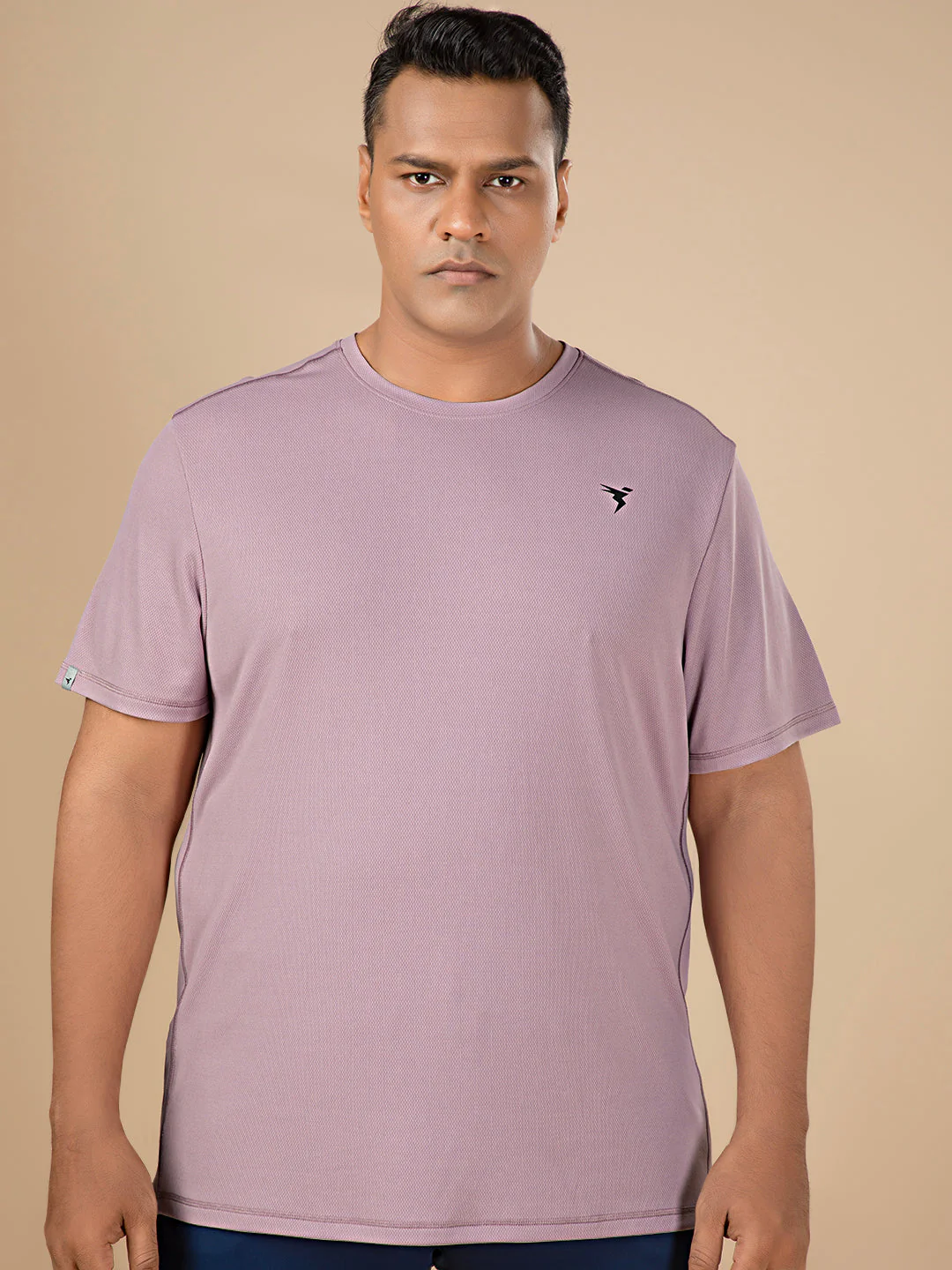 Men Plus Size Solid Active T-shirt with TECHNO COOL+