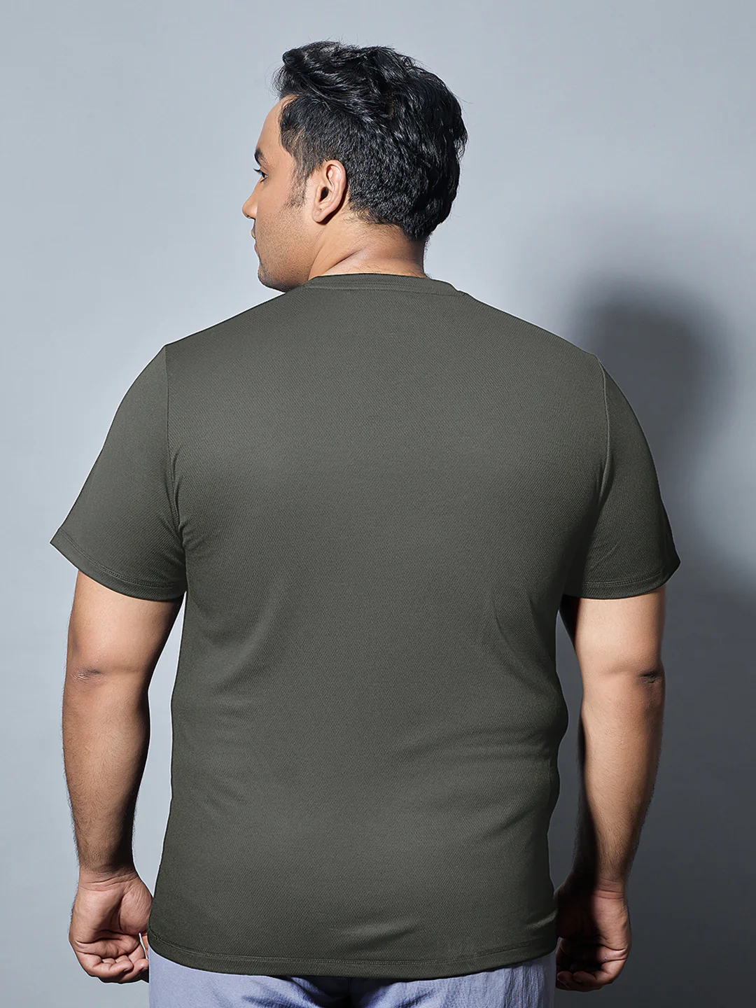 Men Plus Size Solid Active T-shirt with TECHNO COOL+ - Image 3