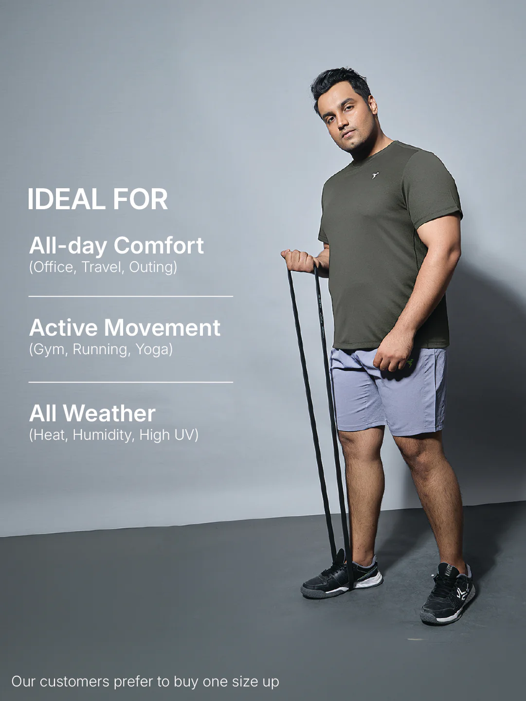 Men Plus Size Solid Active T-shirt with TECHNO COOL+ - Image 5