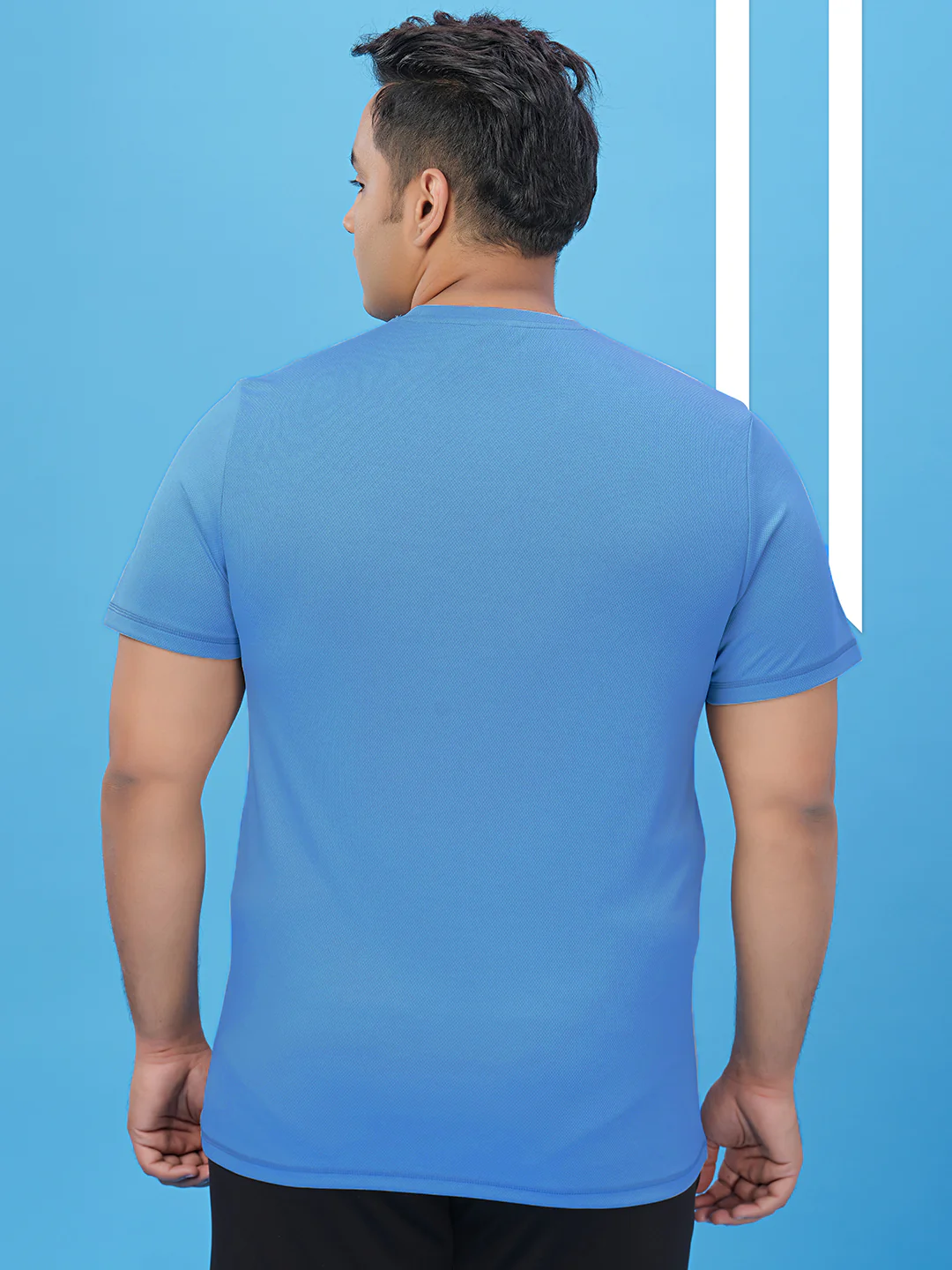 Men Plus Size Solid Active T-shirt with TECHNO COOL+ - Image 3