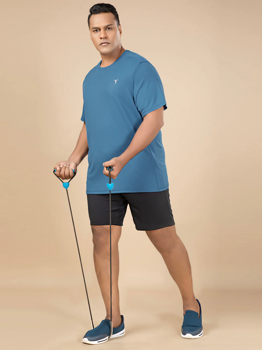 Men Plus Size Solid Active T-shirt with TECHNO COOL+ - Image 4