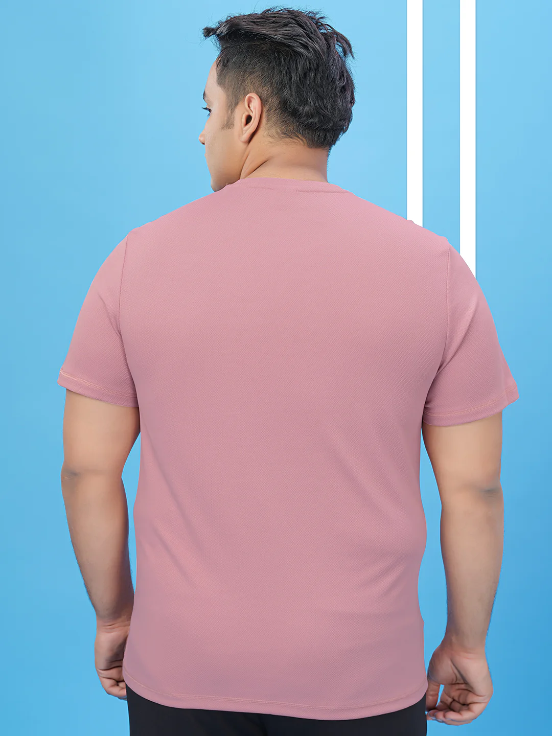 Men Plus Size Solid Active T-shirt with TECHNO COOL+ - Image 2