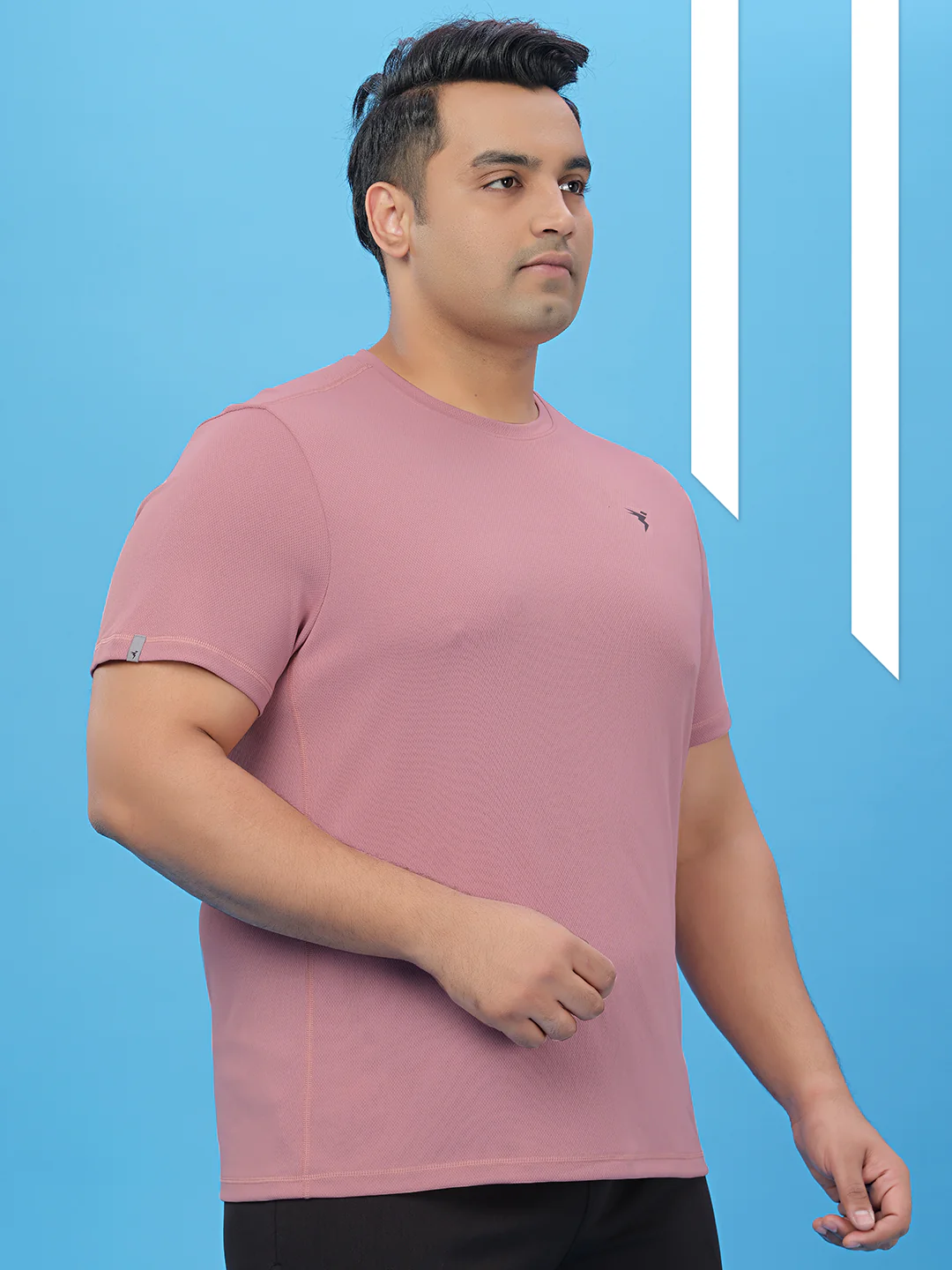Men Plus Size Solid Active T-shirt with TECHNO COOL+ - Image 3